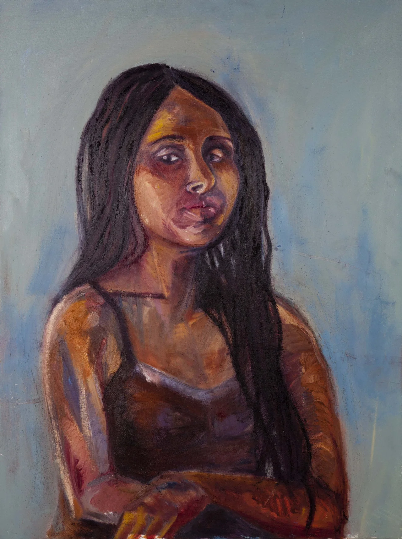 Yasmine oil and sand on canvas 26x30