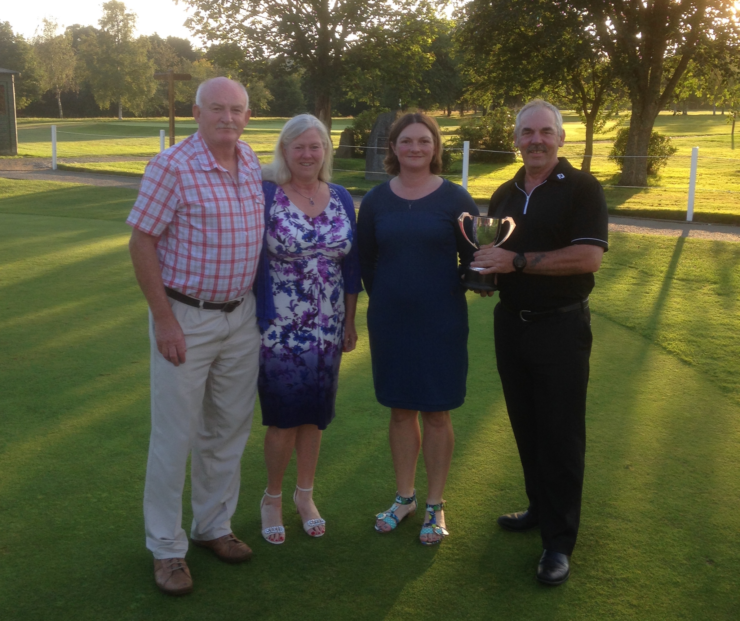 From left: Malcolm & Elsbeth Morton, Sherrie Edwards (Lady Captain), Tony Hill