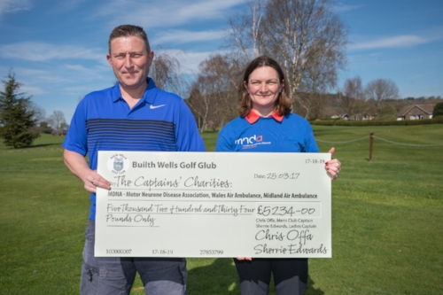 2016 Club Captain's, Chris Offa & Sherrie Edwards proudly displaying their Captain's Charities fundraising efforts.