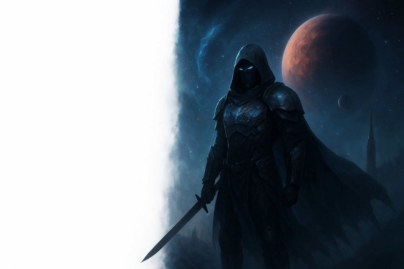 Armored Sentinel in Cosmic Landscape.png