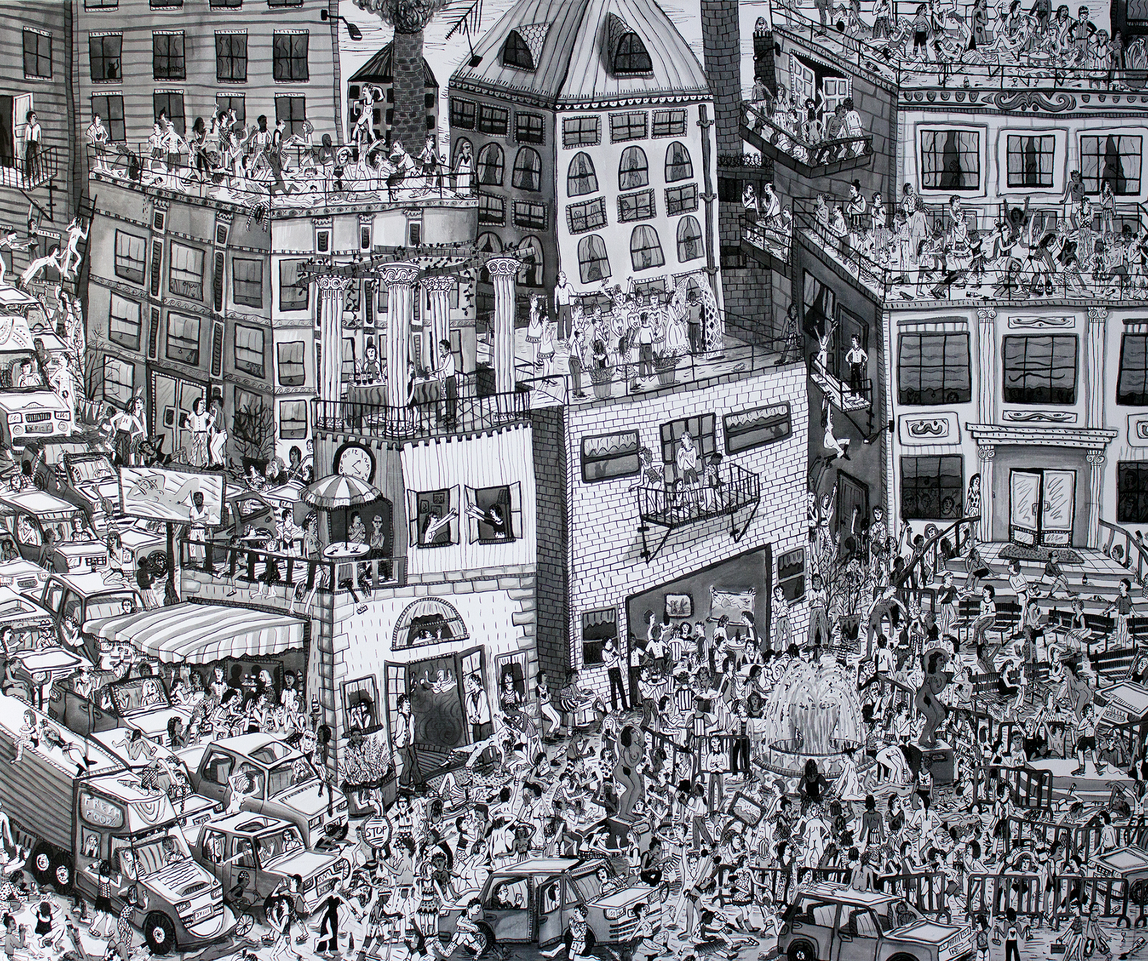  Soho  ink on canvas  50"x60" 