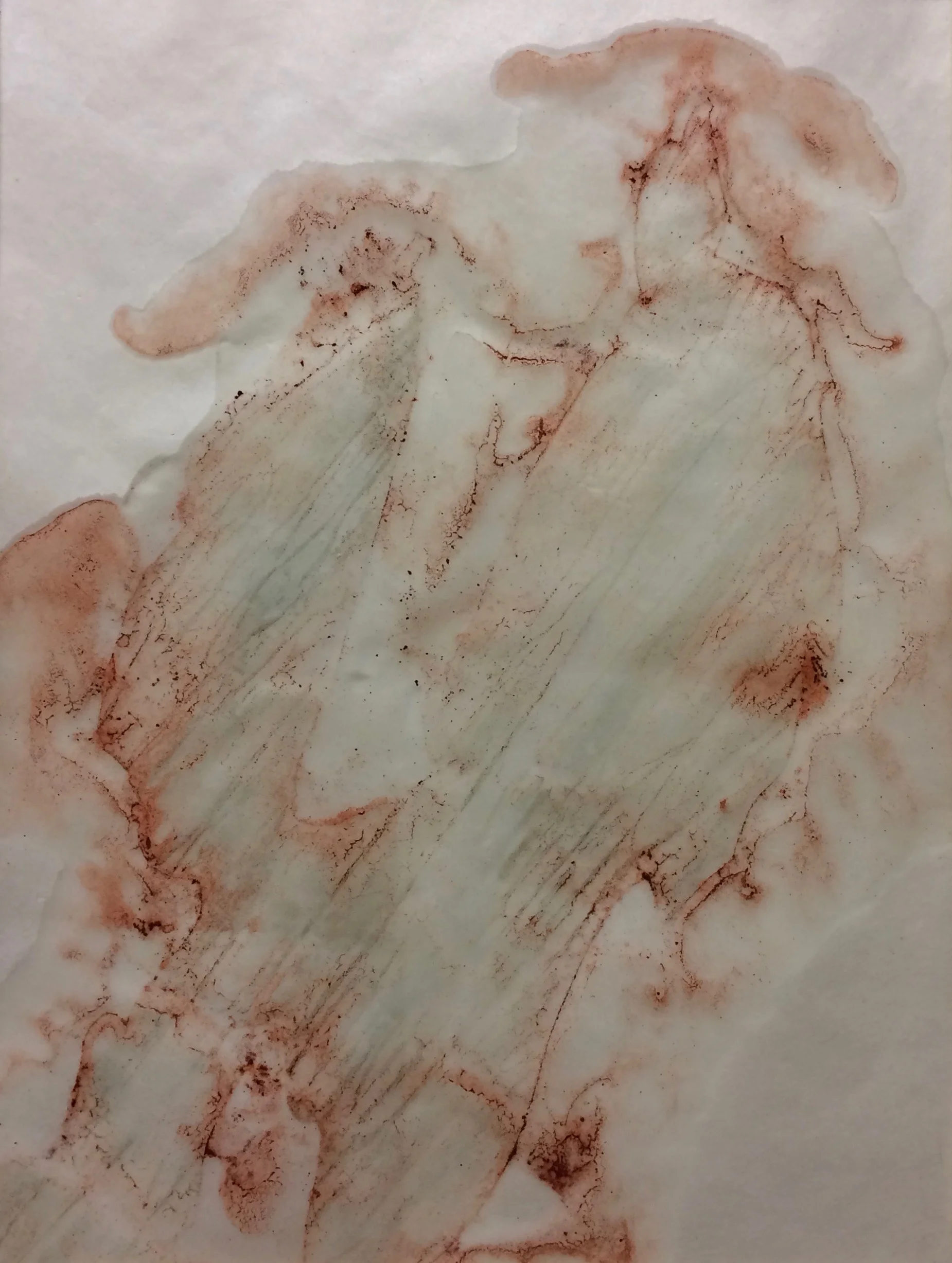   Ganpi Series no. 2;  dry pigment and shellac on Ganpi paper; 22cm x 16.5cm; 2018 