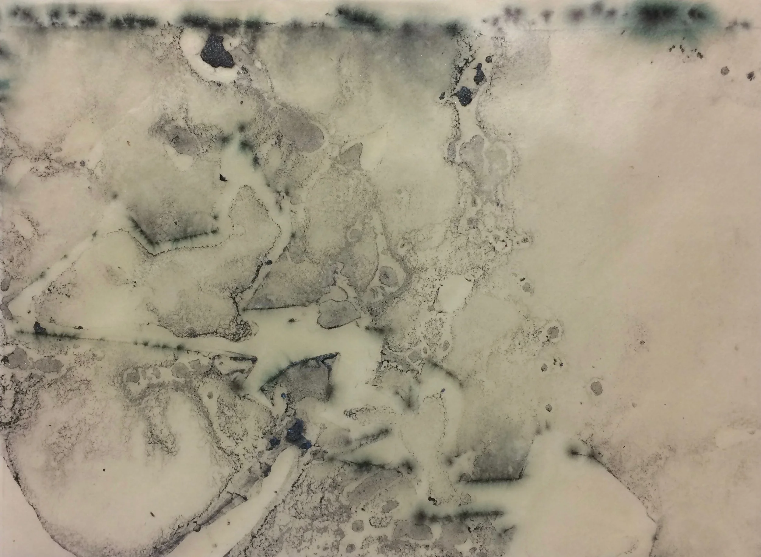   Ganpi Series no. 4;  graphite powder and shellac on Ganpi paper; 16.5cm x 22cm; 2018 
