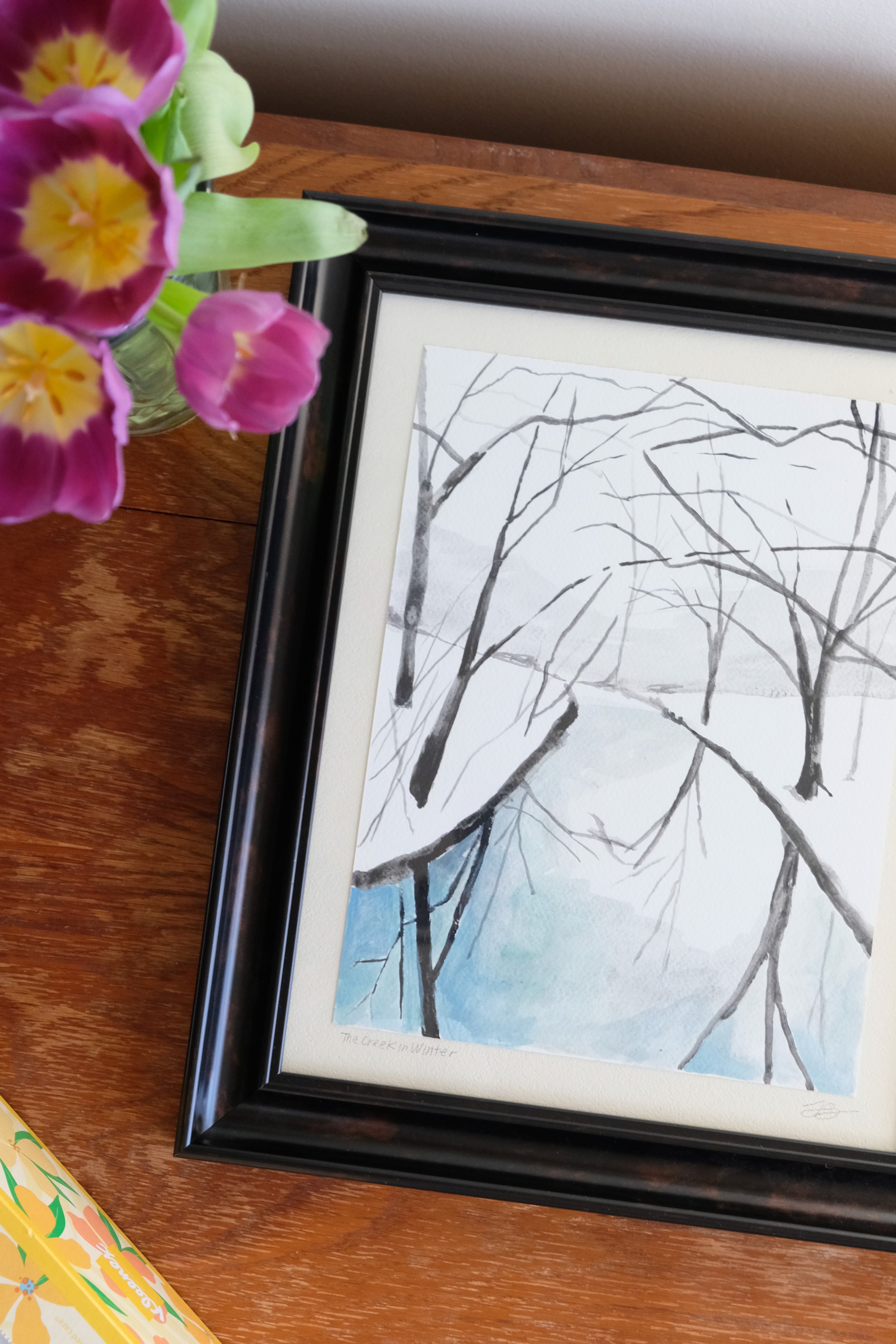 The Creek in Winter Framed at Home.JPG