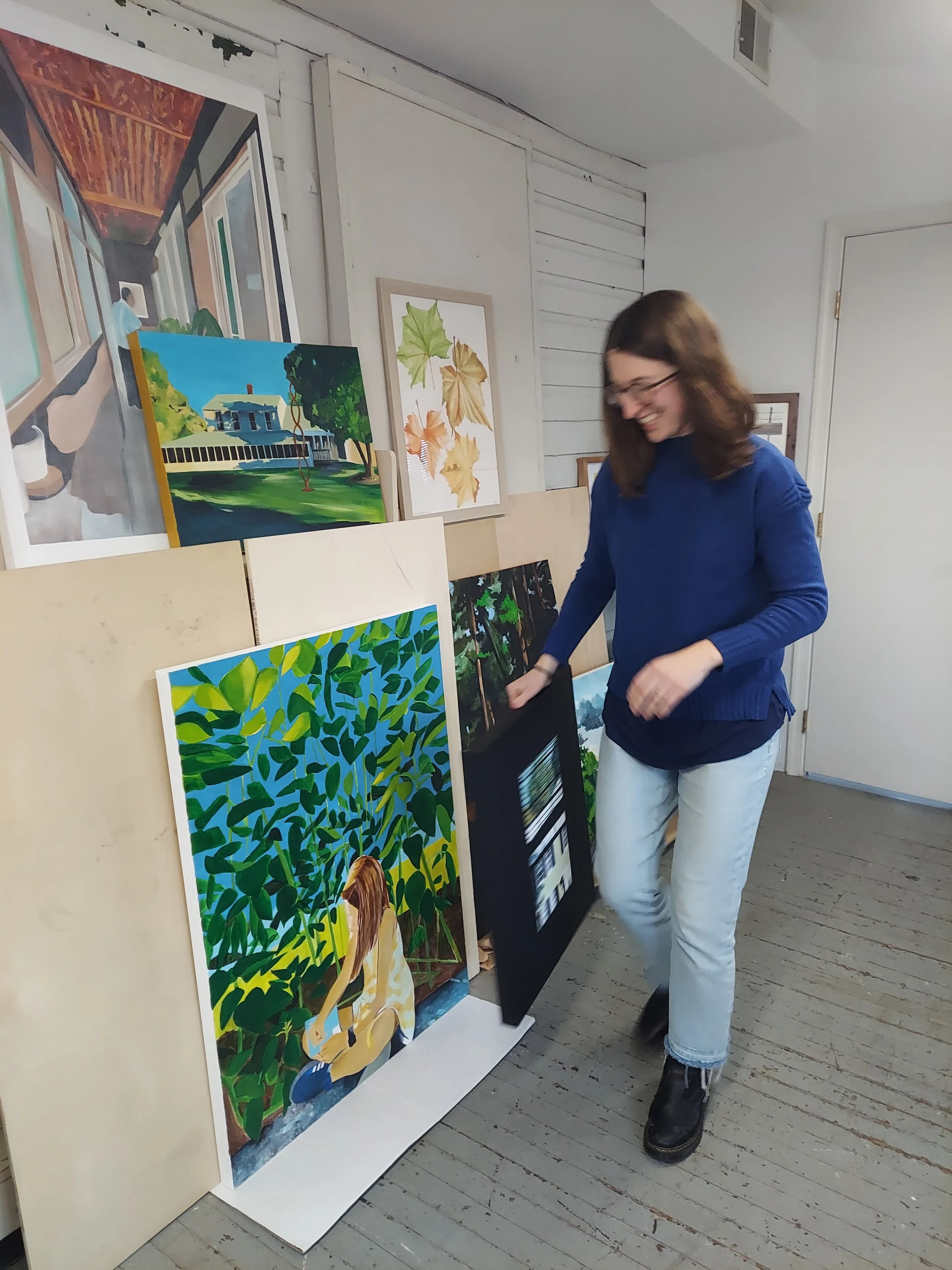 Preparing for an exhibition in my previous studio in southern Maryland