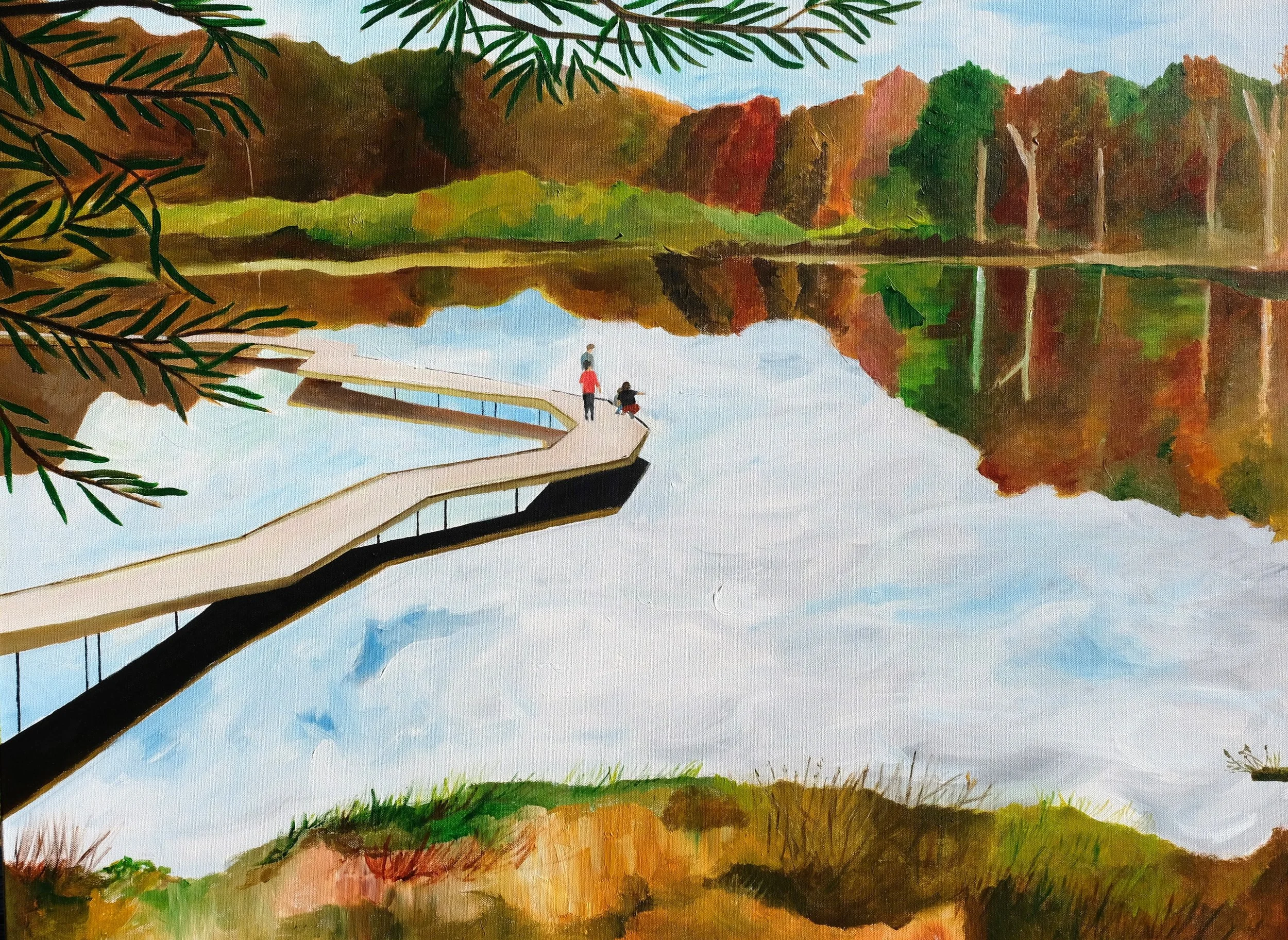 Huntley Meadows, 40x30, Acrylic on Canvas, 2023