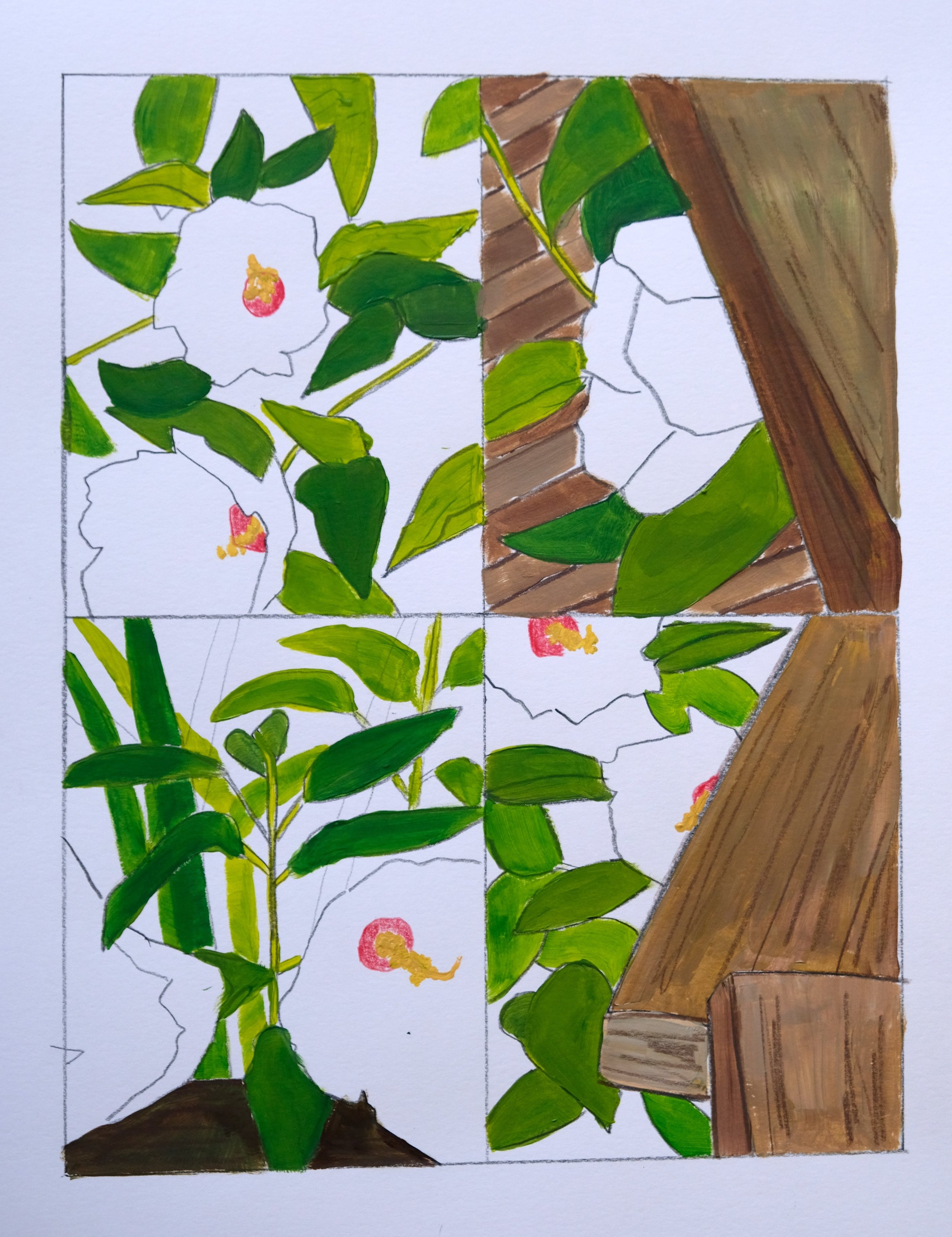 Rose Marshes at Dyke, 16x20, Mixed Media on Paper, 2025