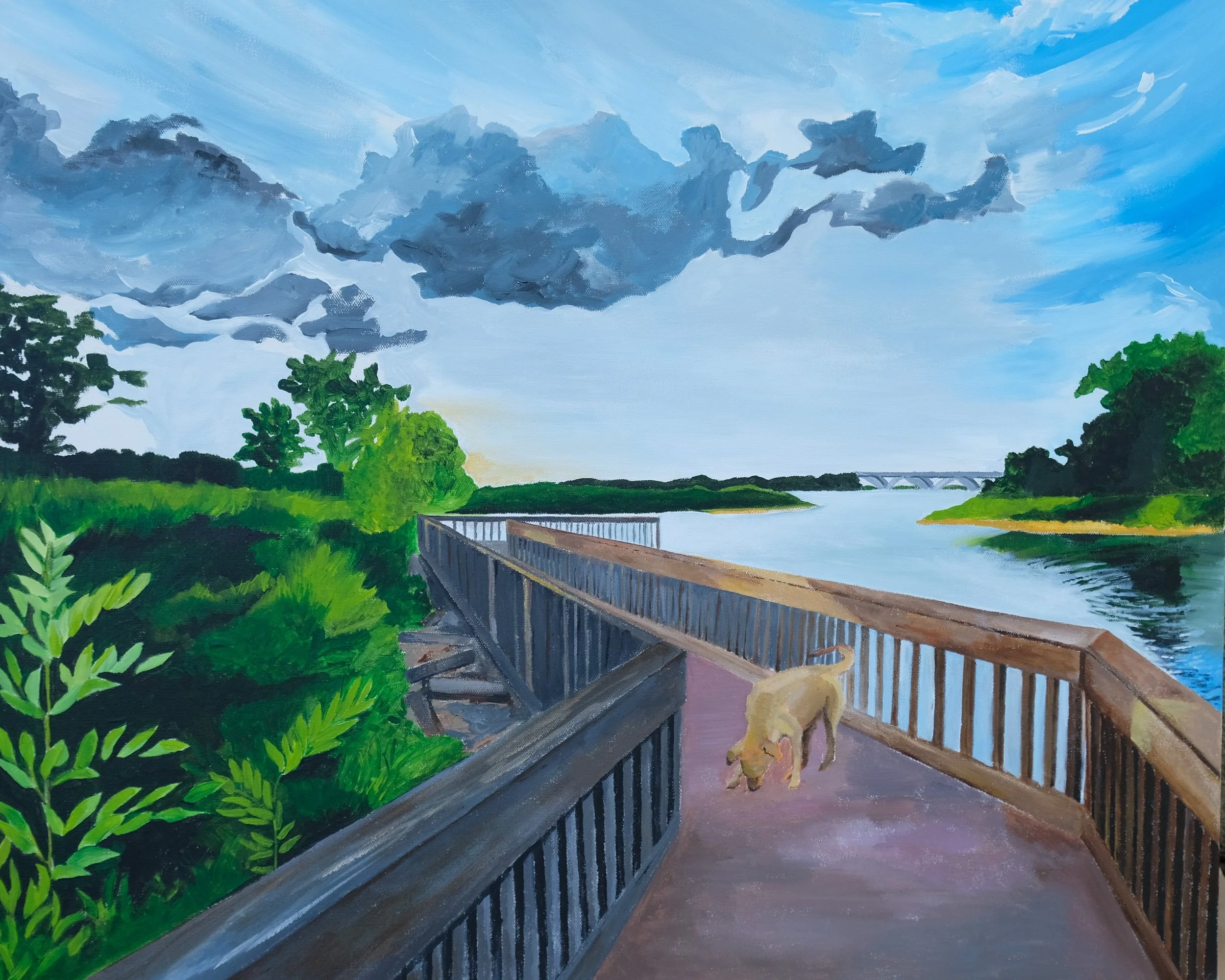 Dyke Marsh Sunset, 24x30, Acrylic Painting