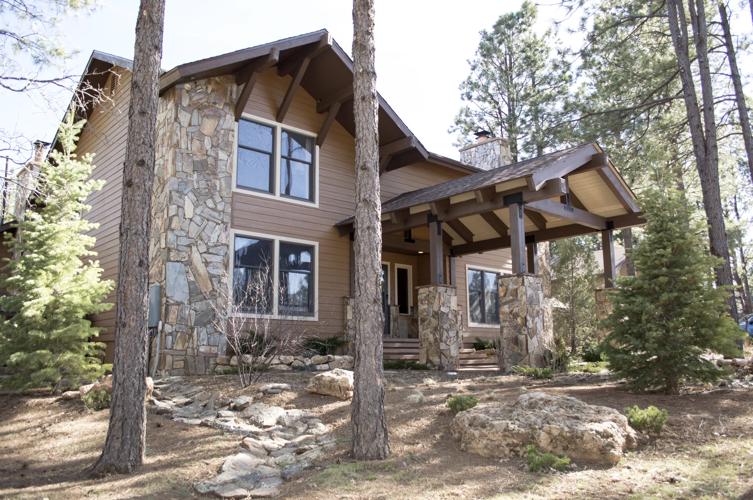 Exterior of a residential home near Flagstaff, Arizona.