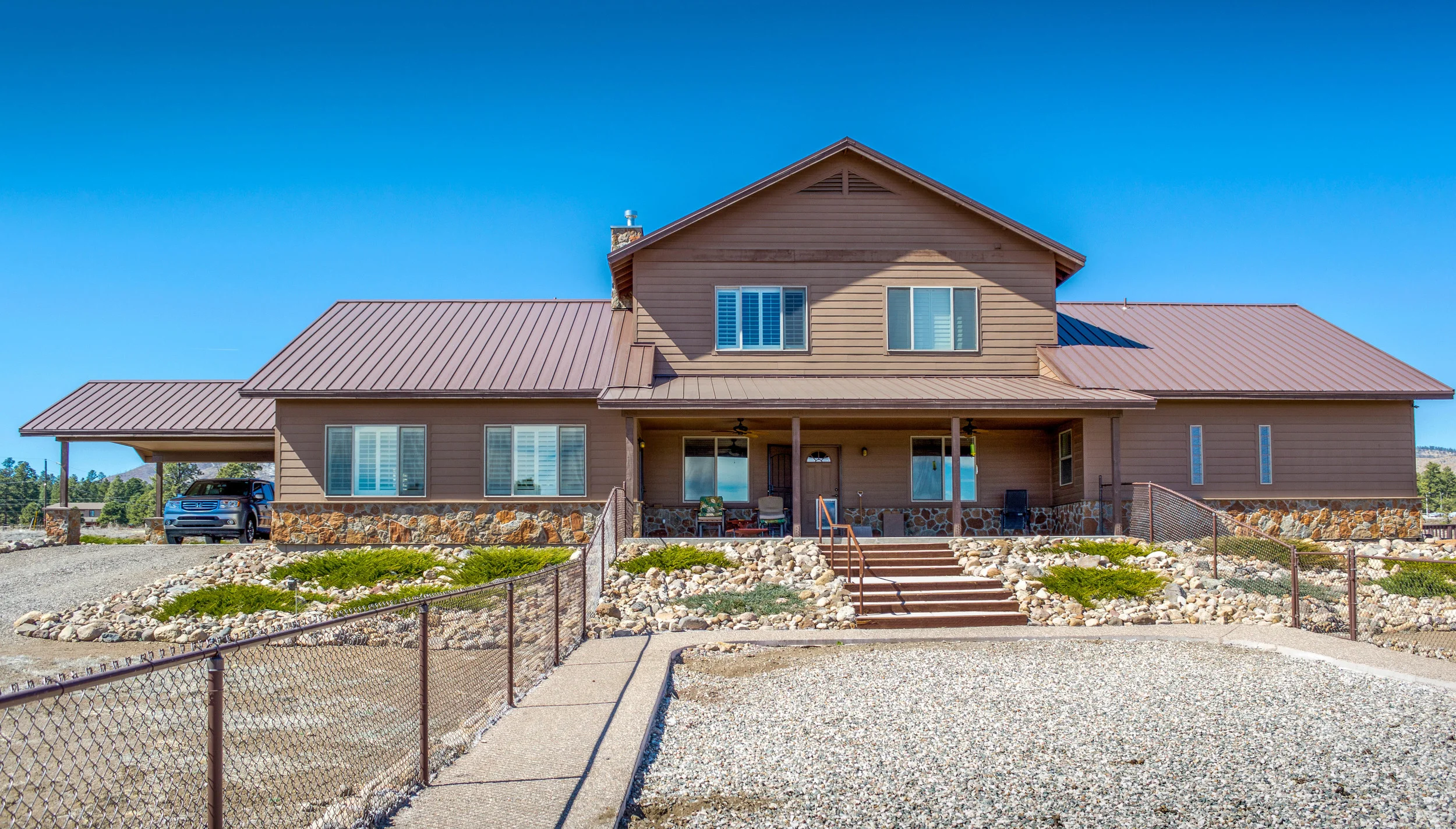 Exterior of a residential home near Flagstaff, Arizona.