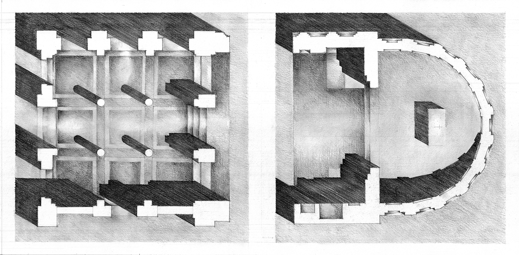 The Christ of the Light Mosque-Church Recto 2016 55.9cm x 28.0cm (22 x 11 inches) Graphite on paper