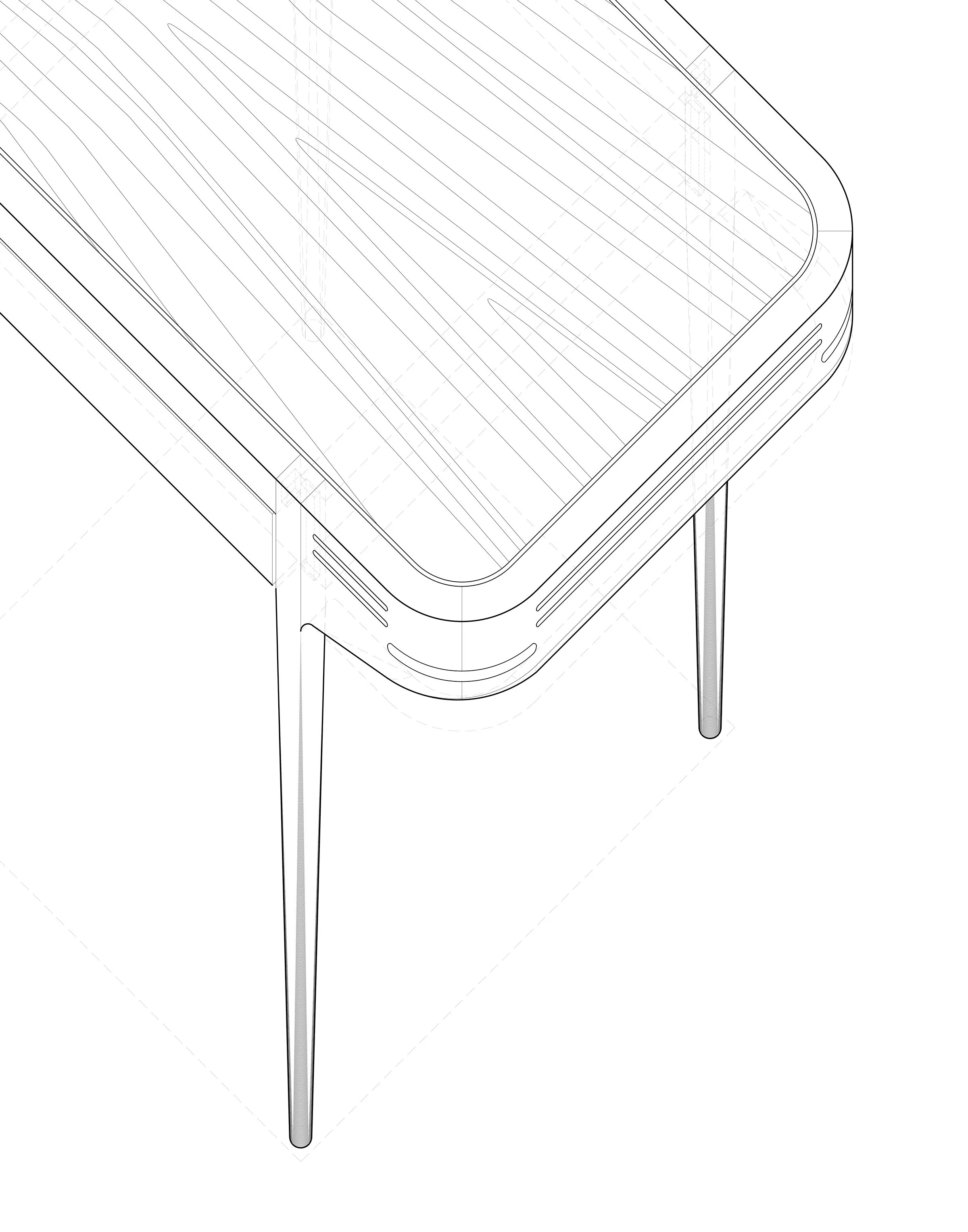   MB02 - Drawing Table  &nbsp;&nbsp;&nbsp; 2022  &nbsp;&nbsp;&nbsp;1200 x 700 x 750mm     Ontario walnut, maple and Danish paper cord 