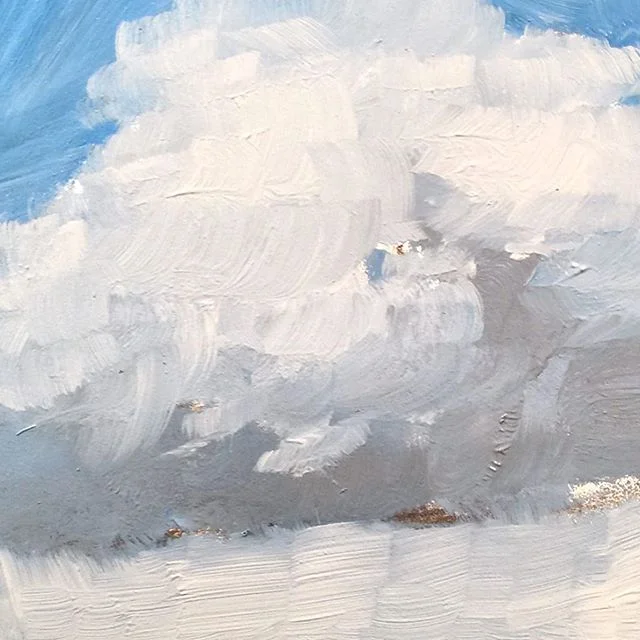 Recipe for Fluffy White Clouds: Titanium white cool and warm, three different Portland Greys, pthalo blue, cadmium red deep and some Van Dyke brown. @gamblincolors are king. .
.
.
.
#cloud #clouds #cloudart #painting #oilpaint #oilpainting #color #colour #colorpaint #colorpainting #blueskies #bluesky #paint #gamblinoils #cloudscape #form #thickpaint #skypainters #sky #walldecor #workingartist #light #paintinglight #colorfulsky #natureart #mood #weather #cloudlovers #expressiveart #expressionism