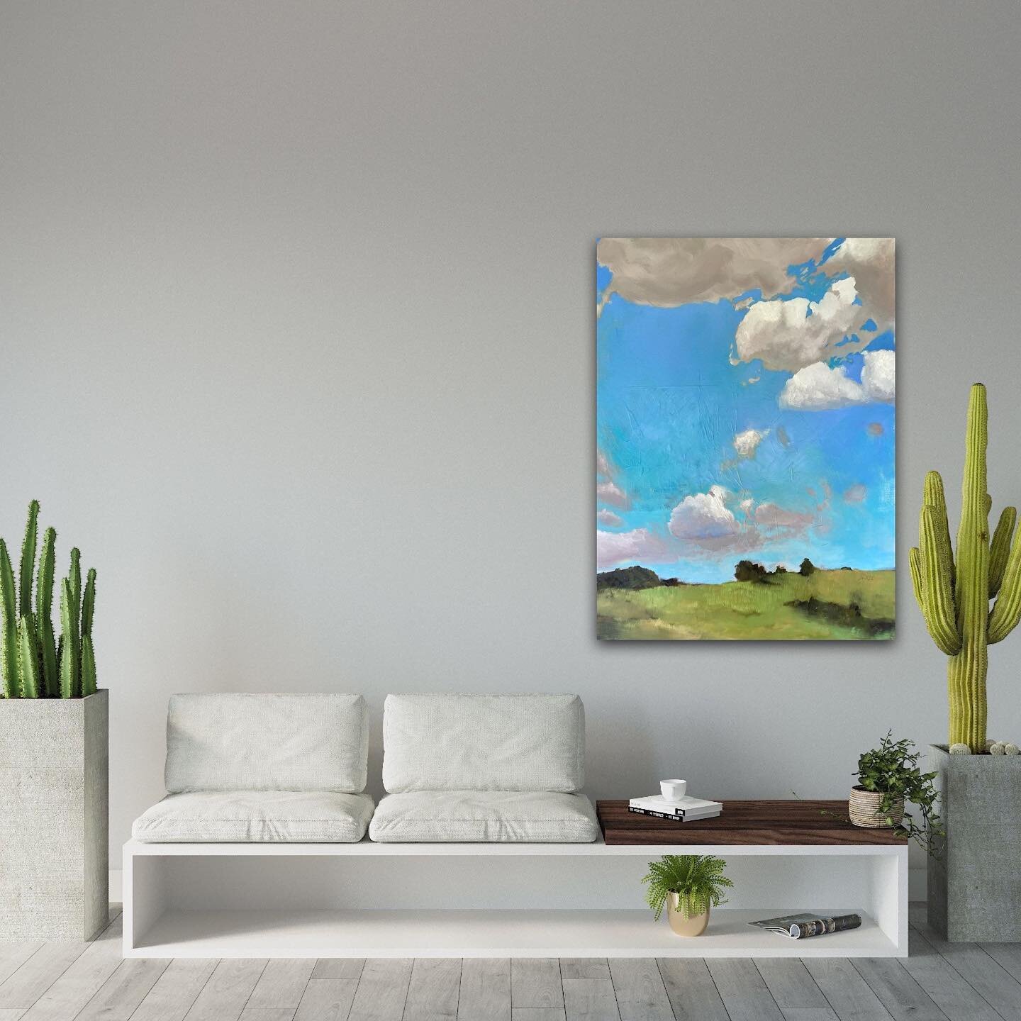 Excited to share this item from my #etsy shop: Clouds and hilltop
oil on canvas with mixed media
recently completed during summer break💙☁️
30x40 https://etsy.me/3Ou89c6