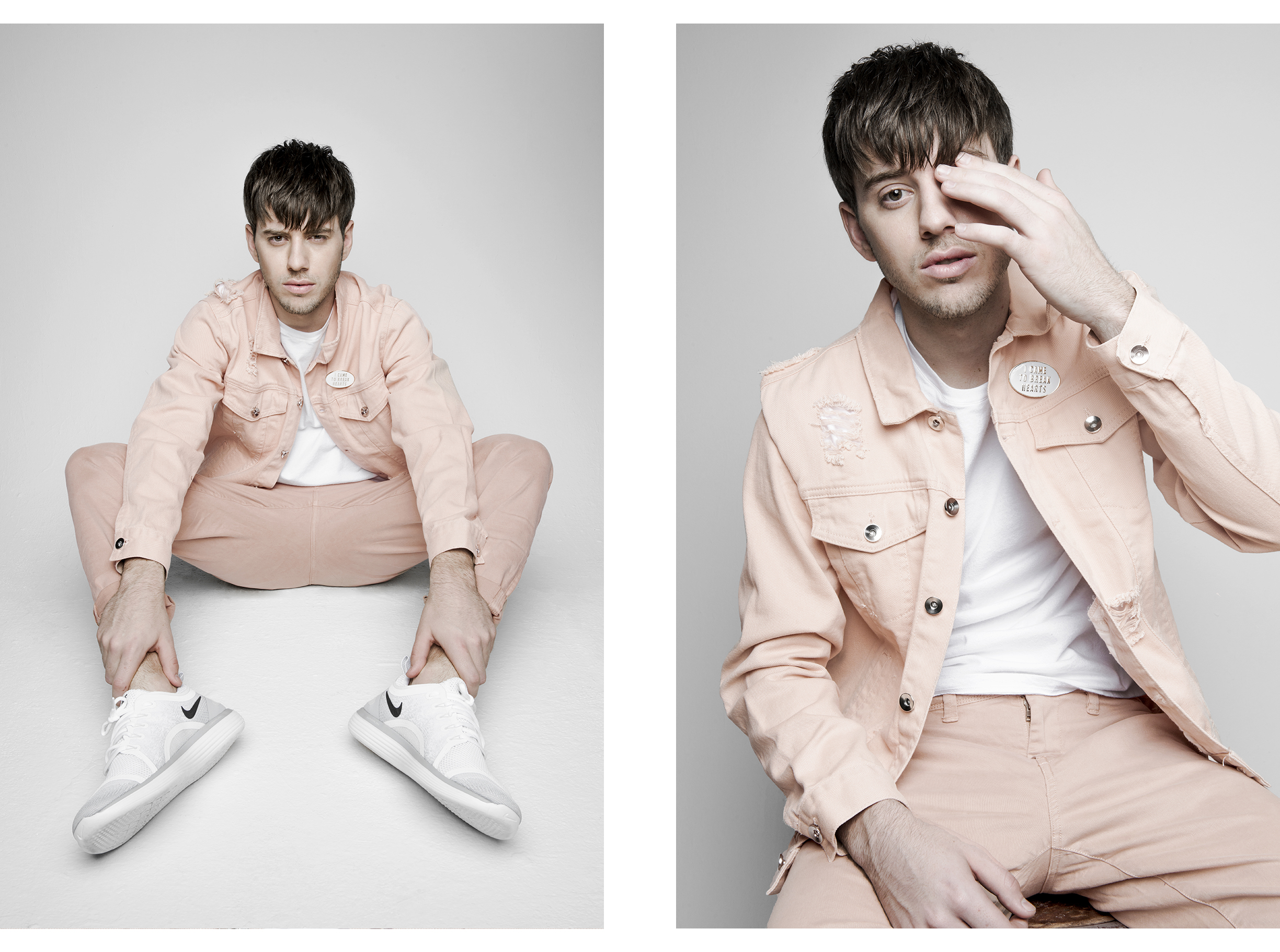 Jacket: Forever21 , Chinos: American Eagle , Tee: Model's Own, Pin: Express (Similar) , Shoes: Model's Own
