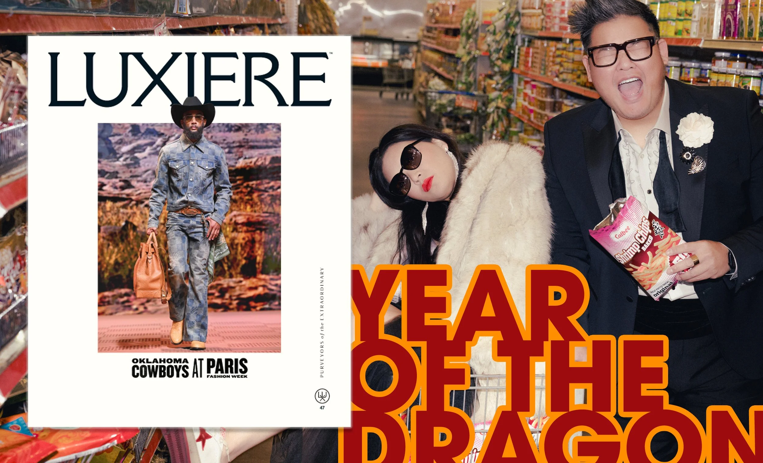 PRINT EDITORIAL STORY FEATURED IN LUXIERE MAGAZINE ISSUE 47    FEATURING FEATURING SHAWNA BURROUGHS & TONY LI IN “YEAR OF THE DRAGON” AND THEIR WORK IN RED RIBBON GALA BENEFITTING TULSA CARES  MAGAZINE | LUXIERE MAGAZINE  WRITER | CHRISTINE EDDI