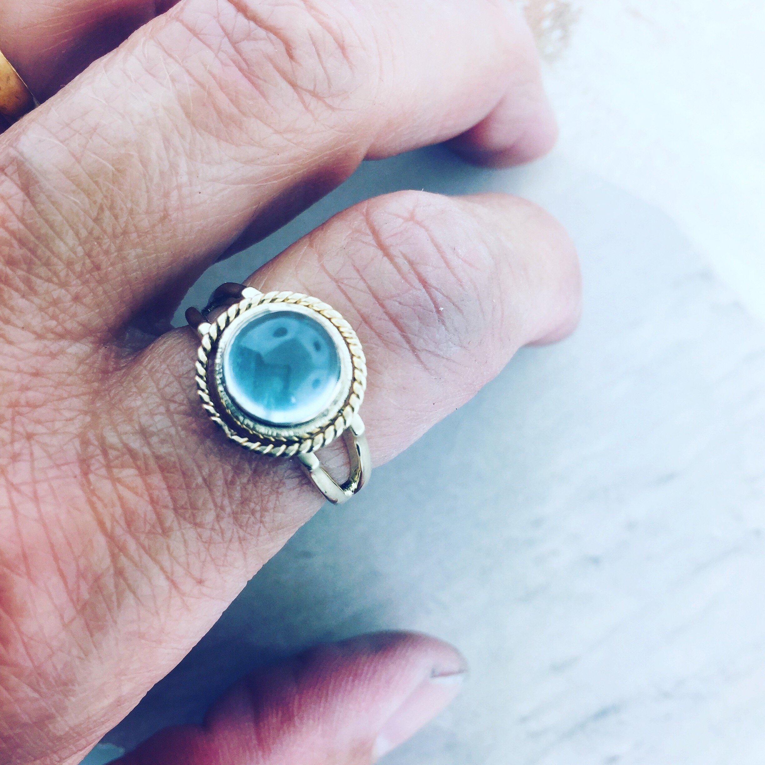 Aquamarine , 14k y gold ring (Copy)