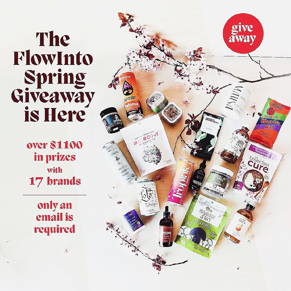 FLOW INTO SPRING GIVEAWAY
Spring is here and we&rsquo;re celebrating the season of renewal with our massive functional food and beverage giveaway!

We have partnered with 16 other awesome brands to offer a prize package worth over $1100. It&rsquo;s w