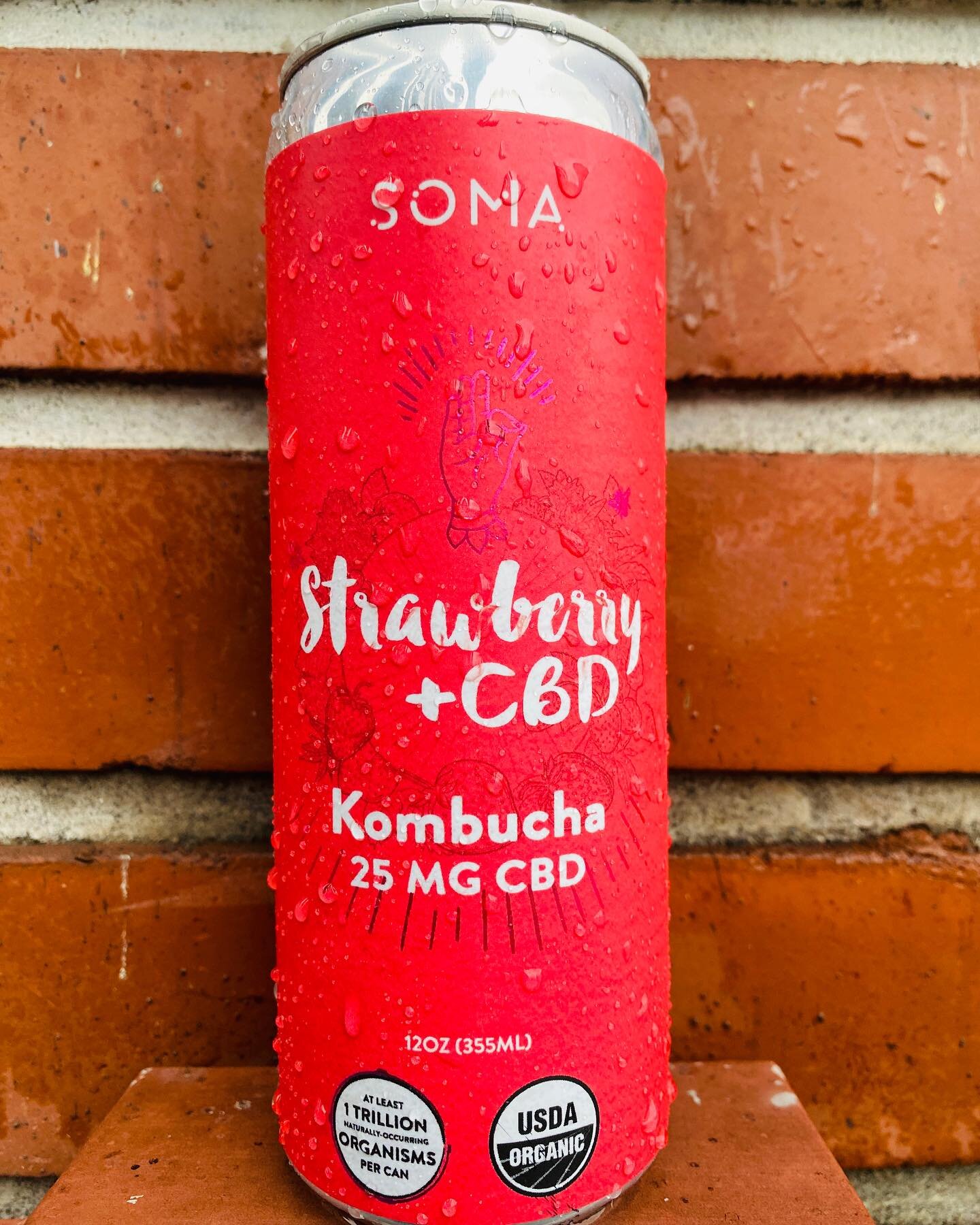 Strawberry CBD is a Kombucha comprised of organic black tea cold-brewed in pure volcanic glacier water with organic evaporated cane juice (needed for fermentation) that is then blended with organic strawberry juice and SOMA&rsquo;s hand-crafted CBD T