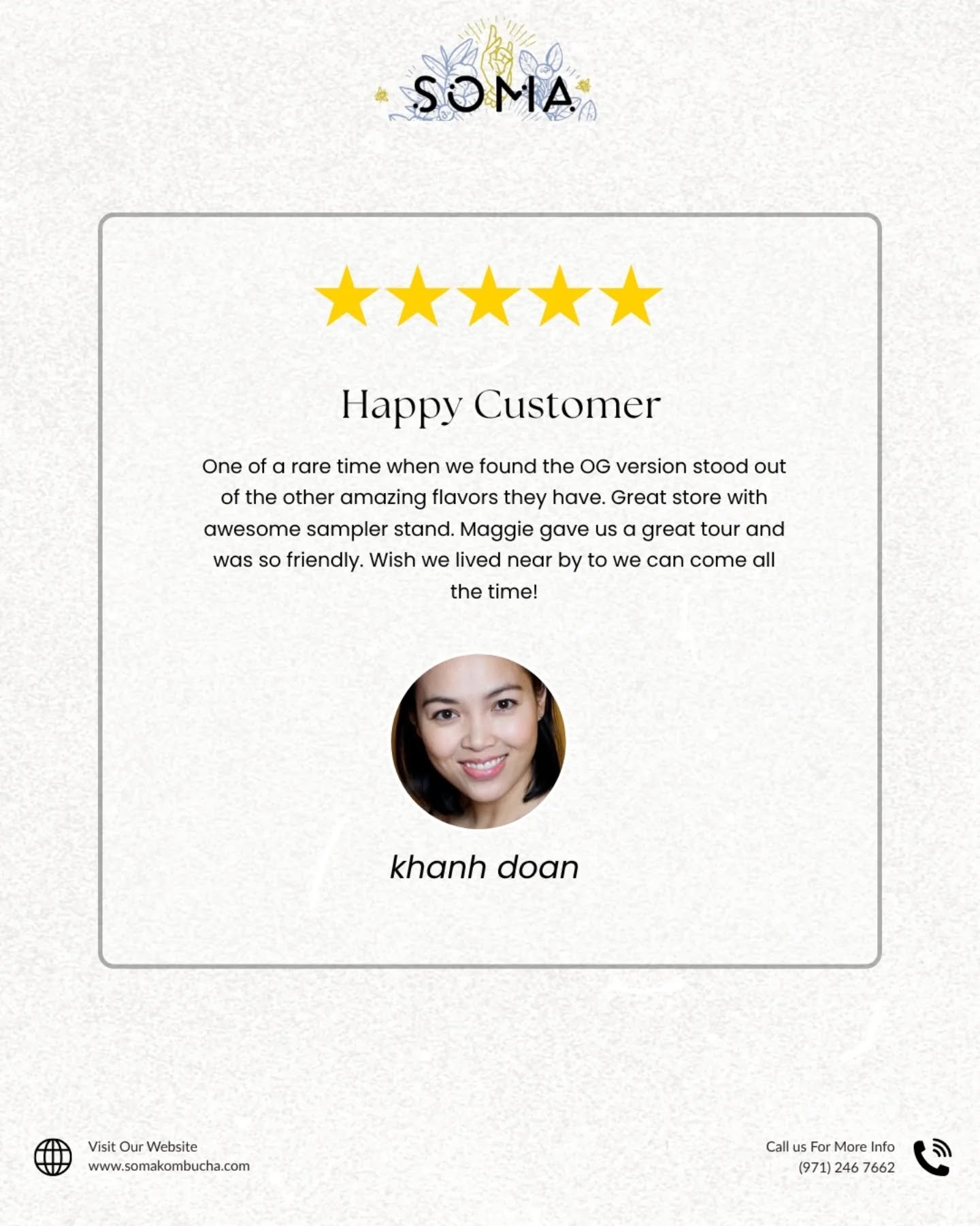 We&rsquo;d love to welcome back Maggie and Khanh Doan to our taproom anytime! 💛

It was such a joy having you with us &mdash; your kind words truly made our day. Cheers to more bubbly moments together at SOMA Kombucha Taproom! 🫧

#kombucha #kombuch