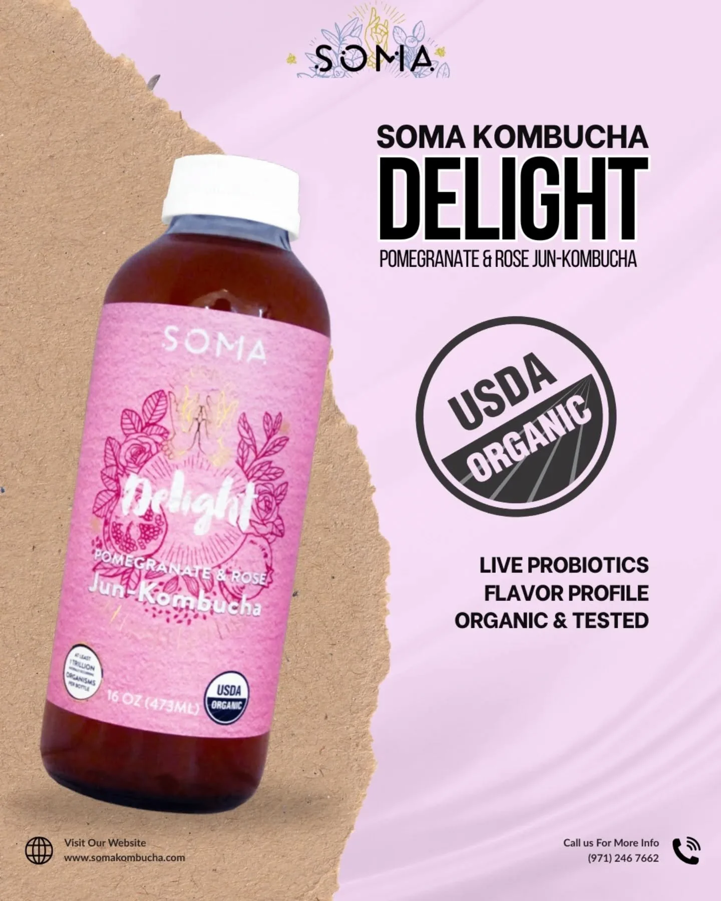 USDA Organic, lab-tested, and bursting with flavor. When purity meets pleasure, you get Delight. Taste the SOMA difference!
.
.
#kombucha #kombuchatea #probiotics #guthealth #fermentation #booch #wellness #wellnessjourney #holistichealth #wellnesslif