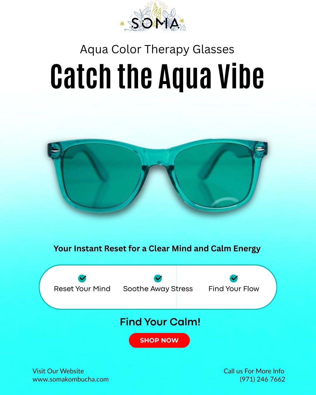It&rsquo;s more than a color, it&rsquo;s a whole mood. 🌊

Ready to reset your day in 10 minutes? Tap into the power of pure calm with our Aqua Color Therapy Glasses. This is your instant escape from the noise, designed to help you find clarity and p