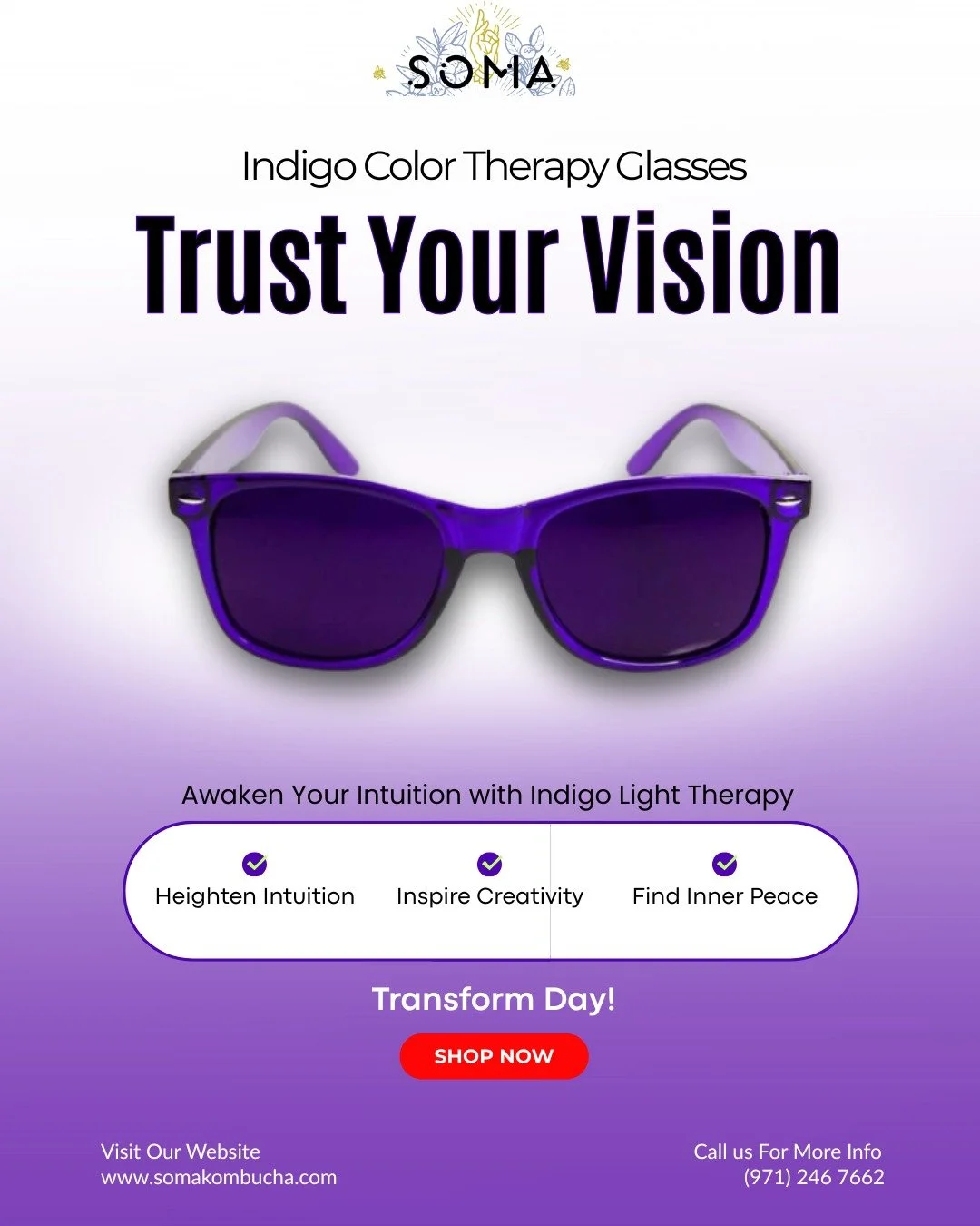 Look within. Your intuition is calling. 🔮
It's time to quiet the noise and awaken your inner wisdom. Our Indigo Color Therapy Glasses are crafted for moments of deep reflection, helping you connect with your creative and intuitive self.

In just 10-
