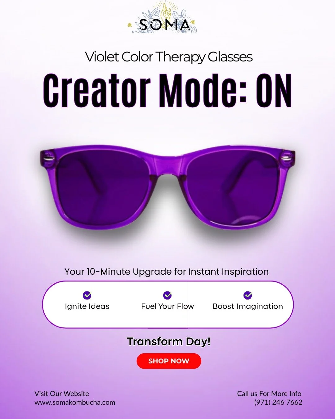 Flip the switch on creativity. Creator Mode: ON. 💡

Staring at a blank page? Feeling uninspired? It&rsquo;s time for a 10-minute upgrade. Our Violet Color Therapy Glasses are designed to help you break through creative blocks and tap into a wellspri