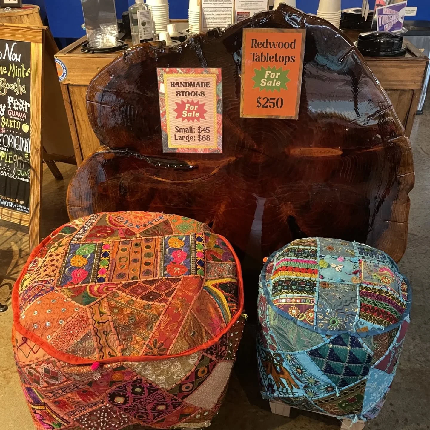 We made a bunch of extra tables and stools for the Seattle Taproom and have them for sale at the SE Portland Taproom while supplies last. Gotta get creative these days :) Swipe for more pics. 

Tables are sequoia/redwood and epoxy resined for a smoot