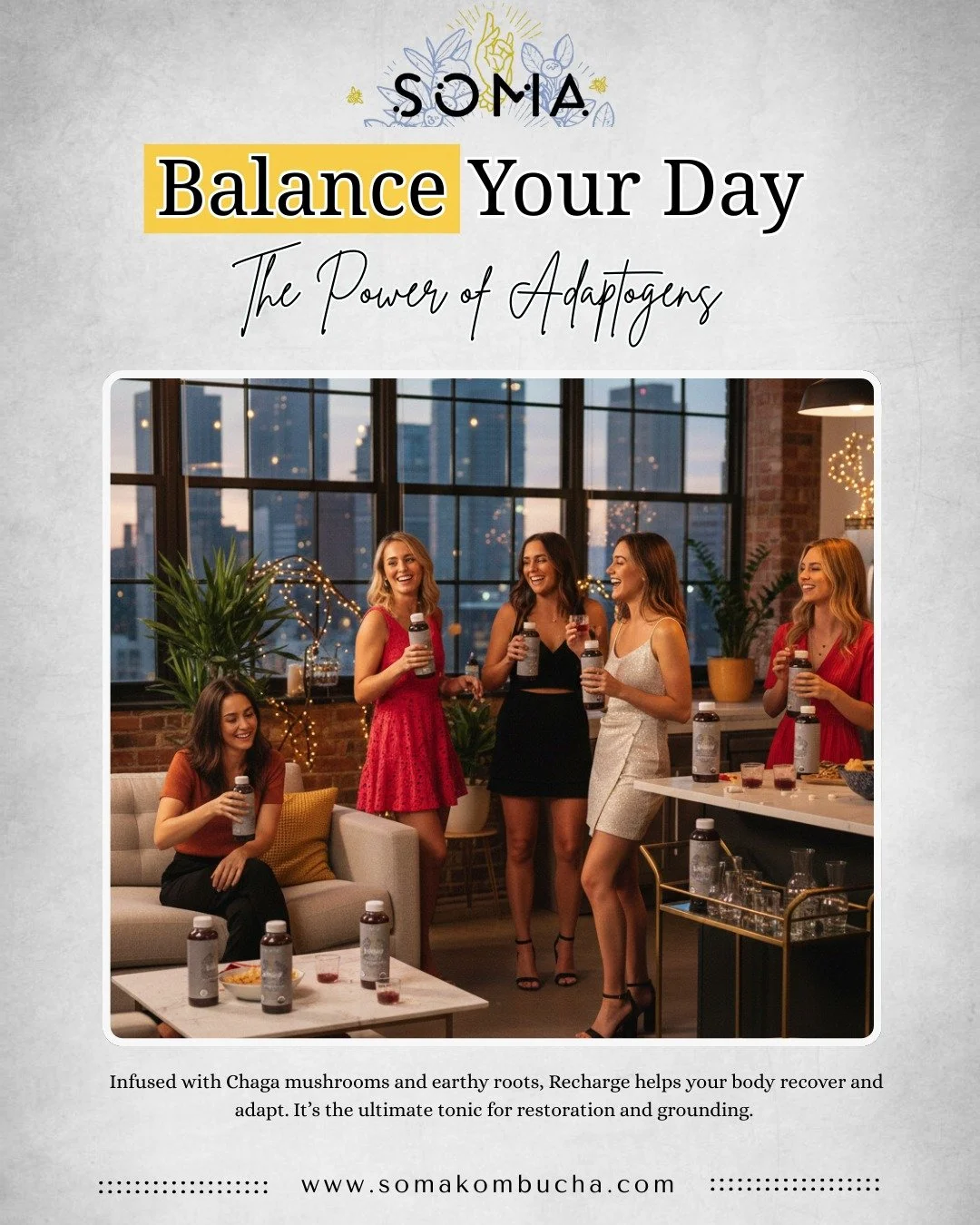 Swap the cocktail, keep the connection. 🥂✨

Whether it&rsquo;s a deep catch-up with your inner circle or a quiet night of restoration, Recharge is the ultimate social sidekick. Infused with Chaga and earthy roots, it&rsquo;s designed to help you sta