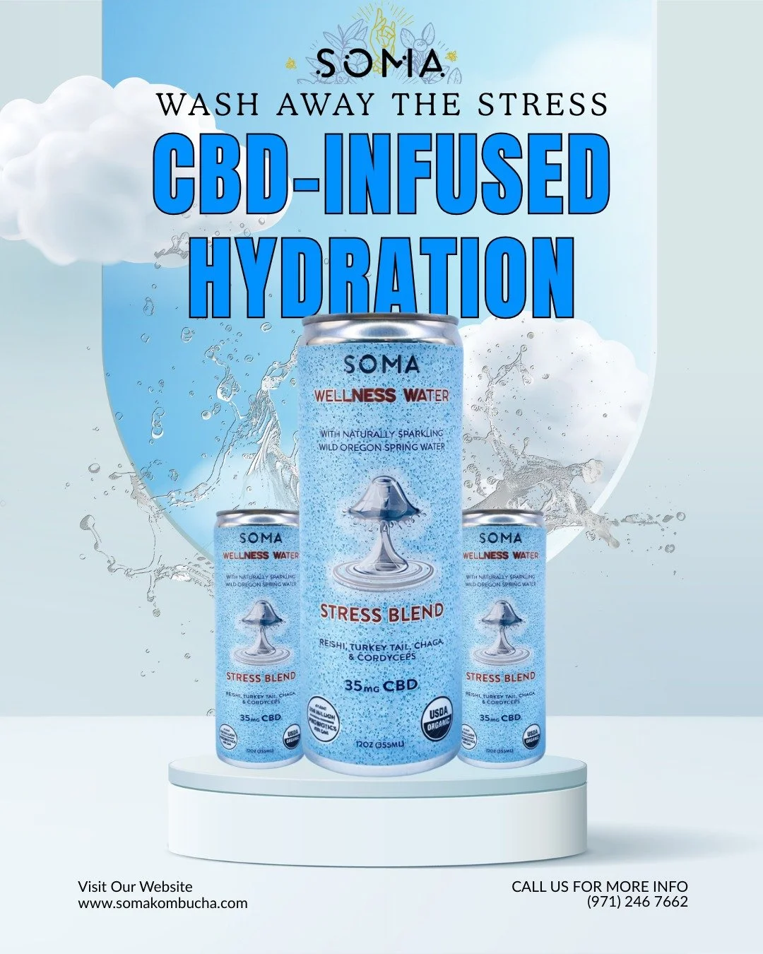 Keep your cool, even on the busiest days. 💧🧘&zwj;♂️ Our Stress Blend Wellness Water is your secret weapon for a calm and hydrated life.

#Wellness #MindBlend #StayFocused #CBDWater #HydrationGoals#CraftKombucha #HealthyDrinks #WellnessJourney #Mind