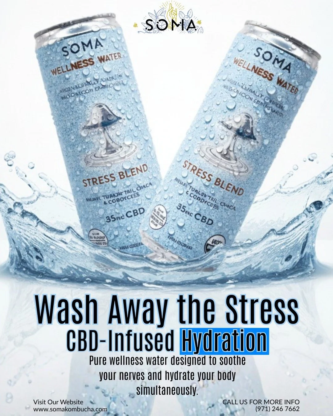 Keep your cool, even on the busiest days. 💧🧘&zwj;♂️ Our Stress Blend Wellness Water is your secret weapon for a calm and hydrated life.

#Wellness #MindBlend #StayFocused #CBDWater #HydrationGoals#CraftKombucha #HealthyDrinks #WellnessJourney #Mind