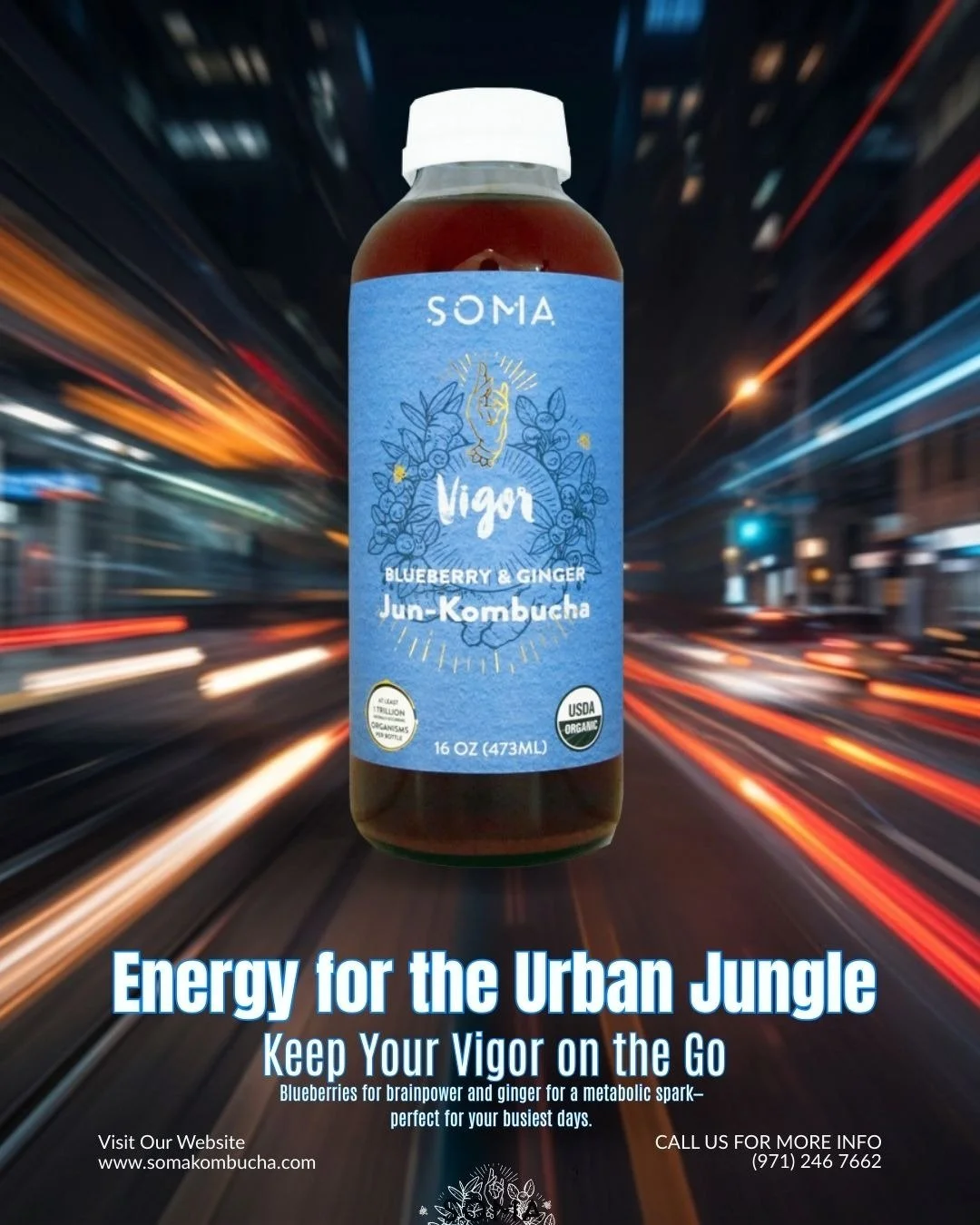 Don't let the city slow you down. 🫐⚡ Grab a Vigor and stay sharp from your first meeting to your last train home.

#UrbanWellness #SomaVigor #CityLife #NaturalEnergy#BlueberryGinger#SomaDelight #PomegranateRose #FloralWellness #LuxurySips #RadiantLi
