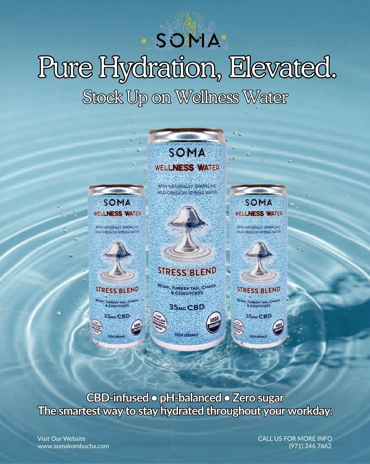 Water, but better. 💧🧠 Don&rsquo;t wait until you&rsquo;re thirsty&mdash;stock your office or home gym with our CBD Wellness Water today!

#SomaWellness #CBDWater #HydrationGoals #CleanWater #MindfulLiving