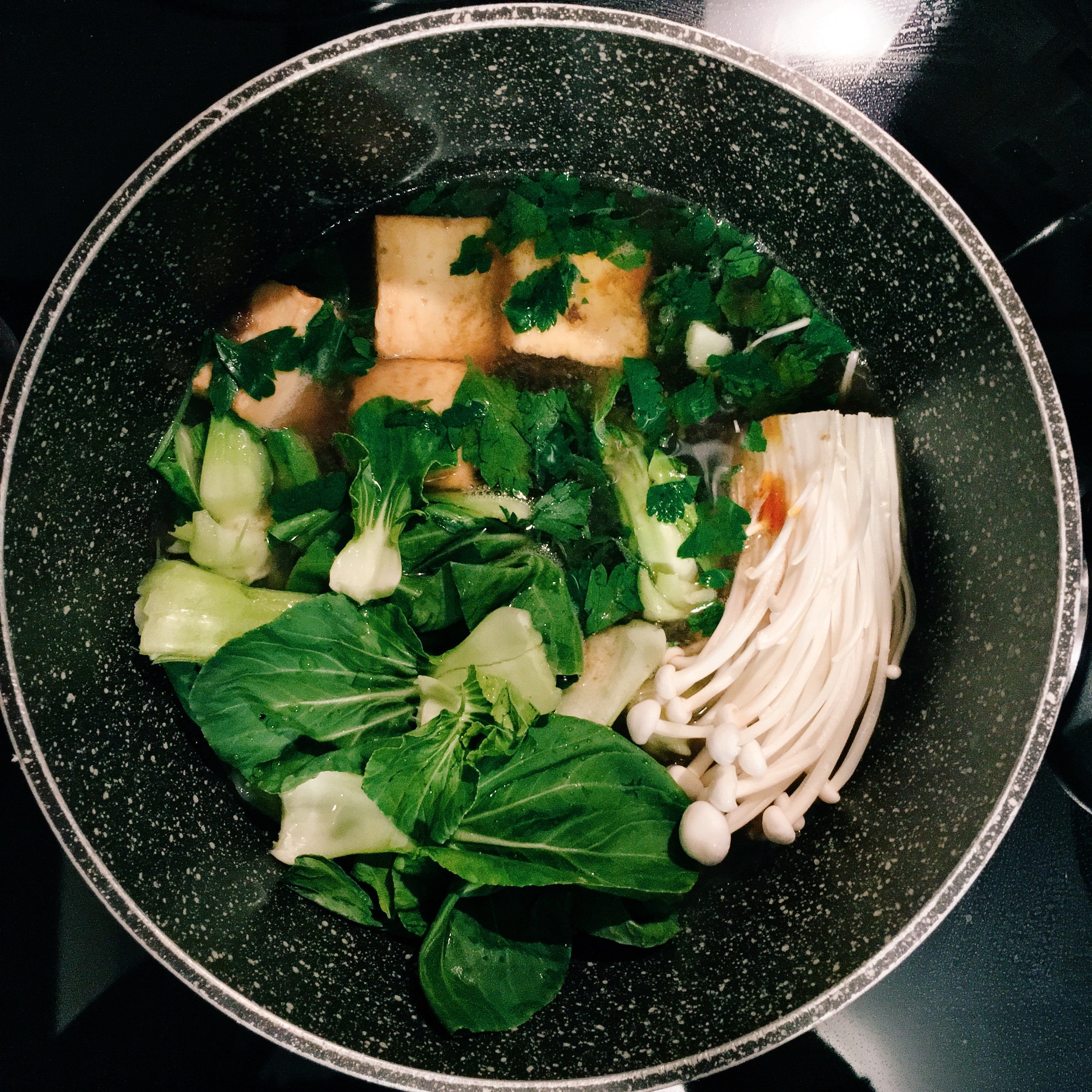 prep for Mushroom Udon Soup Noodles