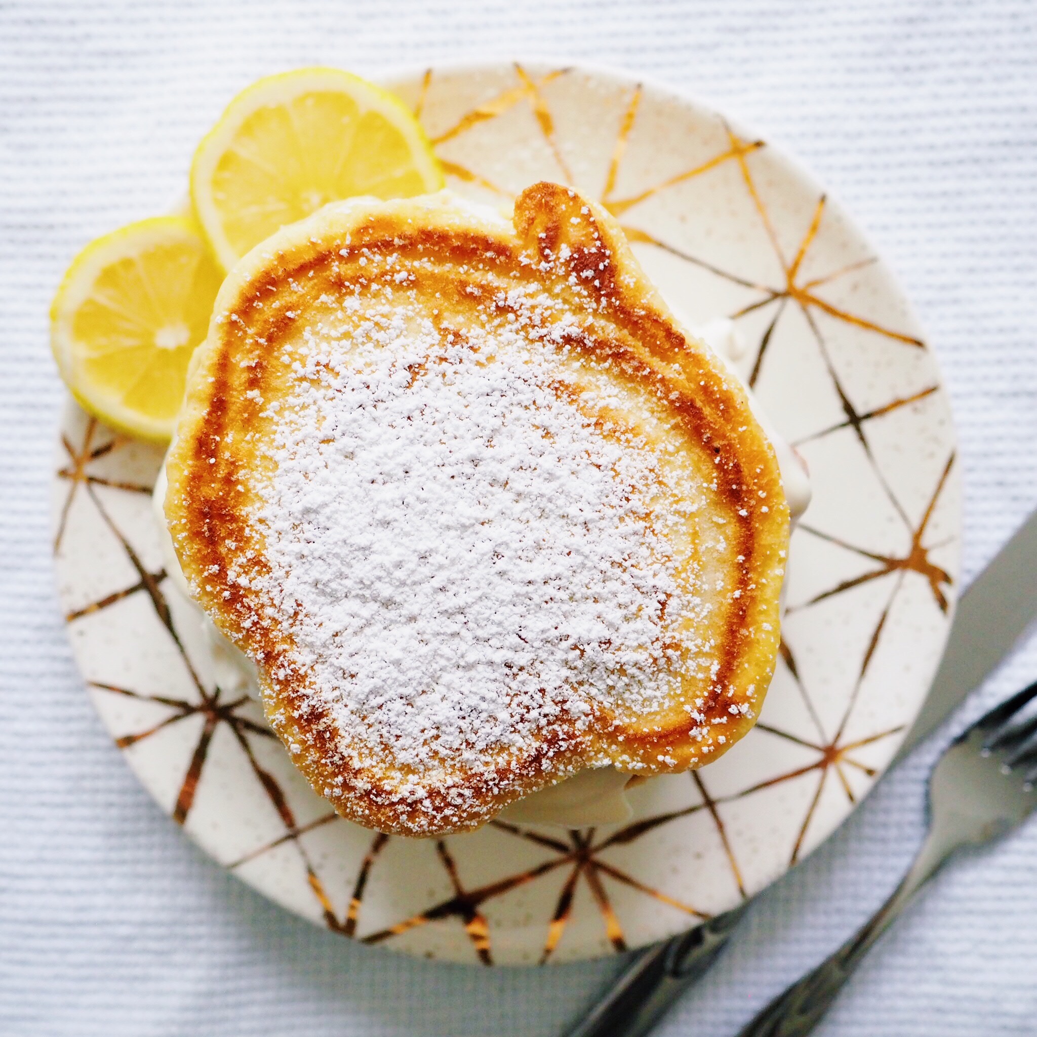 Lemon Pancakes with Lemon Cream