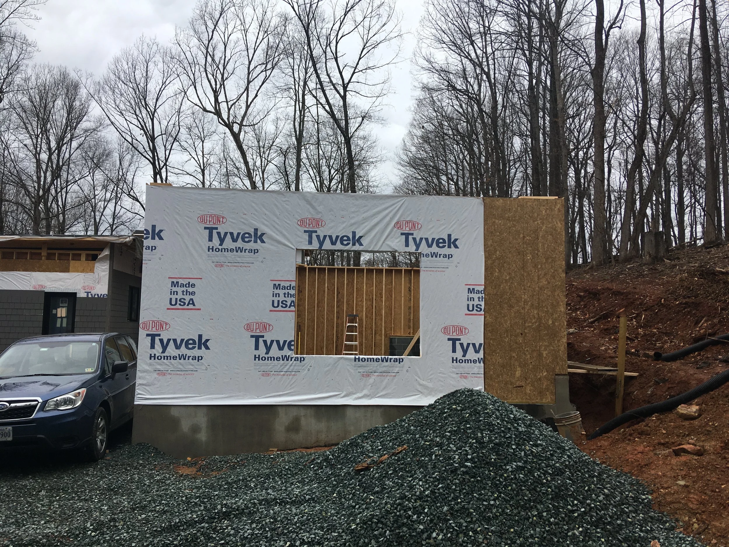 Studio Construction: West wall