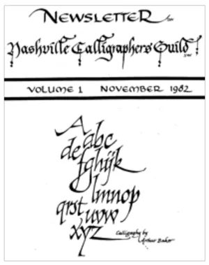 First Nashville Calligraphers Guild Newsletter, November 1982