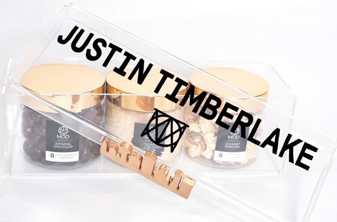 MODSWEETS CUSTOM 3 PIECE KEEPSAKE BOX FOR JUSTIN TIMBERLAKE