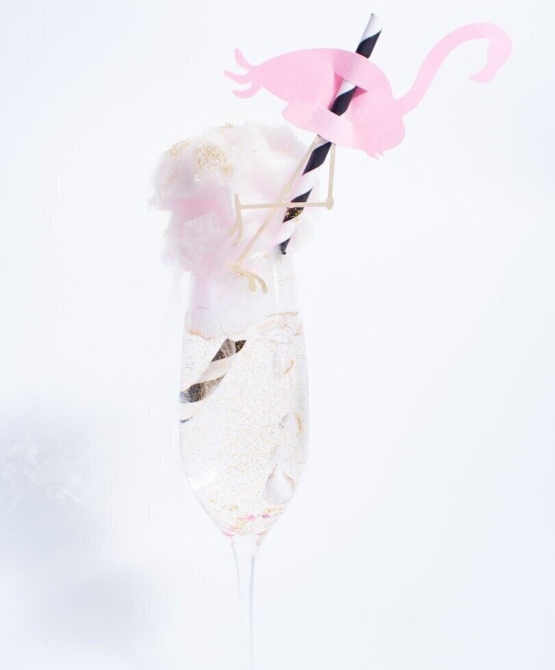 Super cute Sugaire infusion drink with a customized flamingo straw!