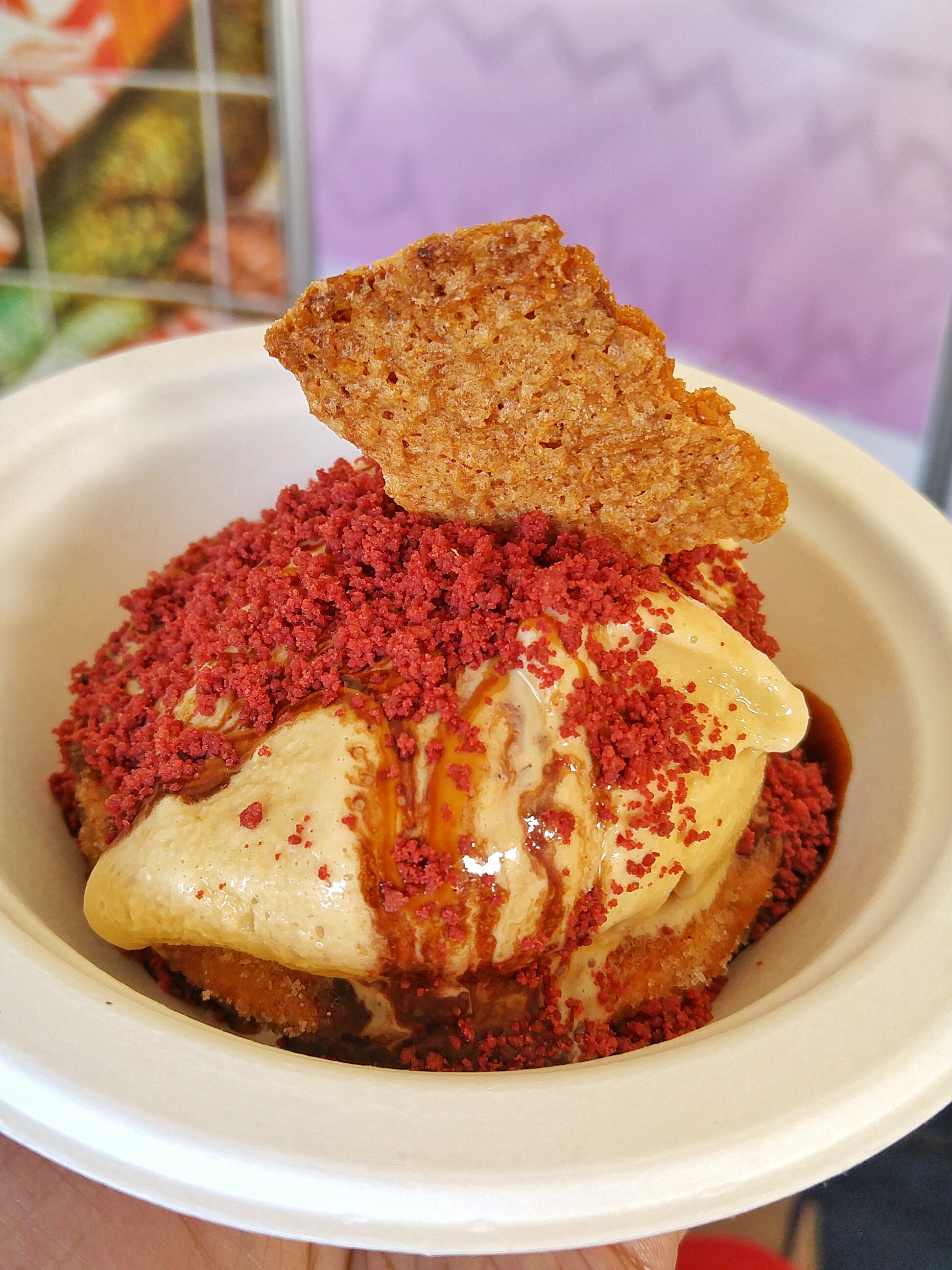 Churro Nest - with housemade dulce de leche or vanilla bean hard ice-cream. Cost - 8 Crowns