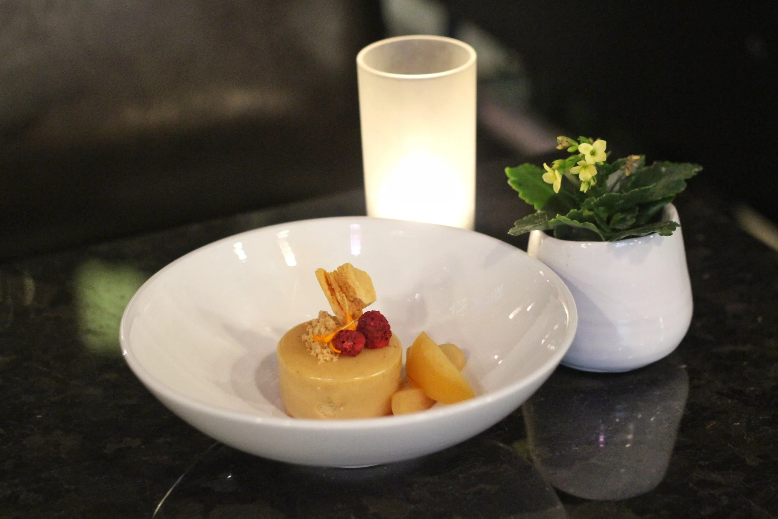 Apple Pie Cheesecake - salted caramel apples, bourbon caramel sauce, honeycomb, pie crumb