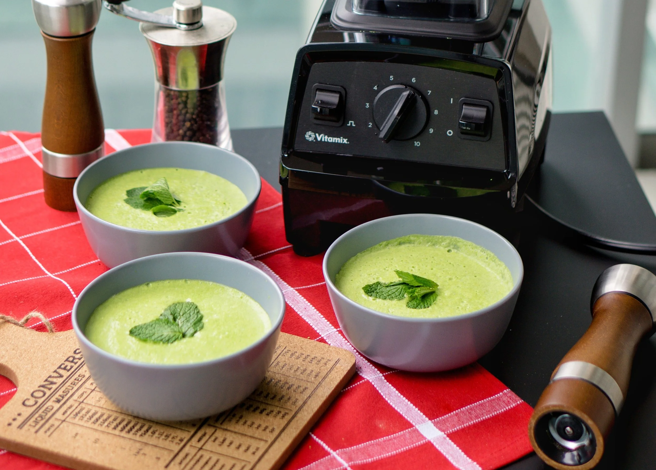 At Home With The New Vitamix Explorian Series E310 - Chilled Green Pea Soup Recipe