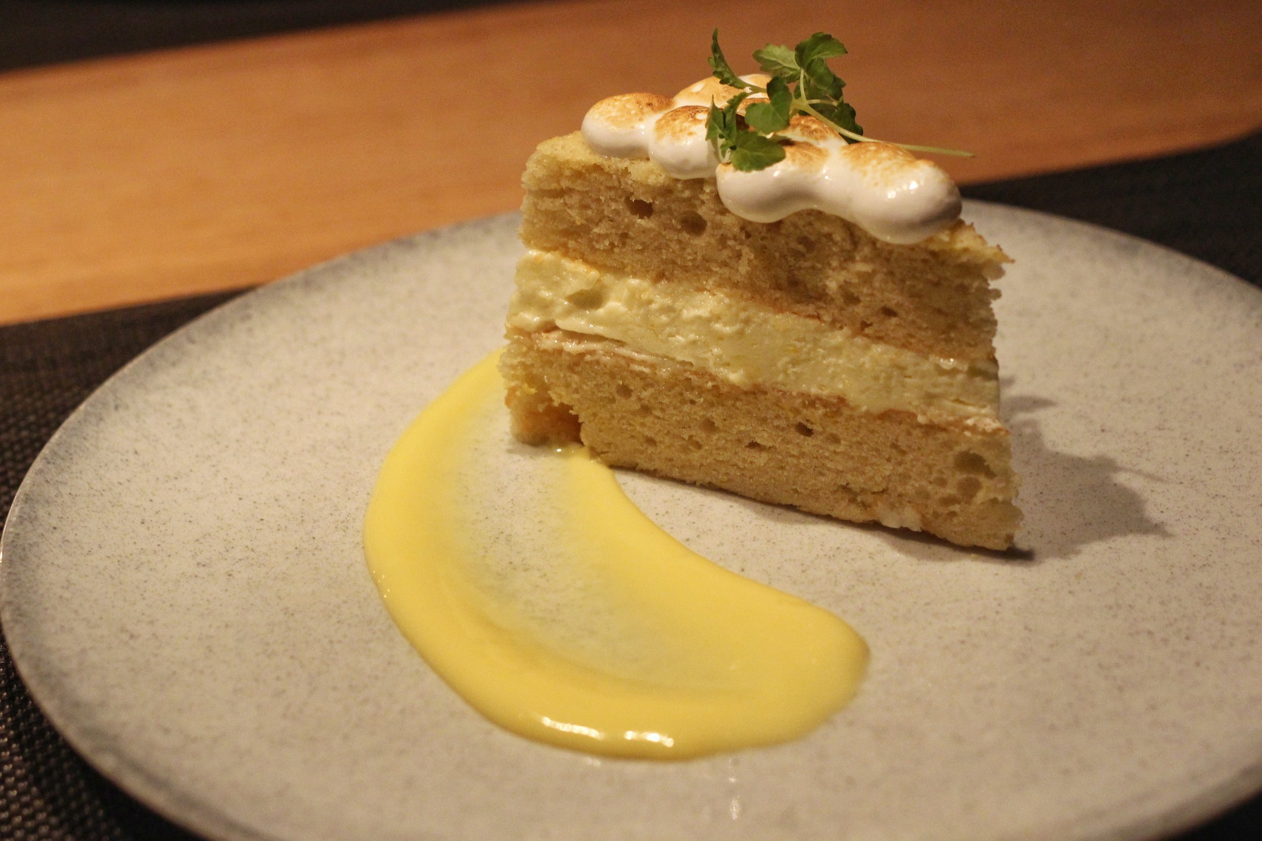 Lemon Meringue Cake - lemon curd, lemon sponge cake, toasted meringue
