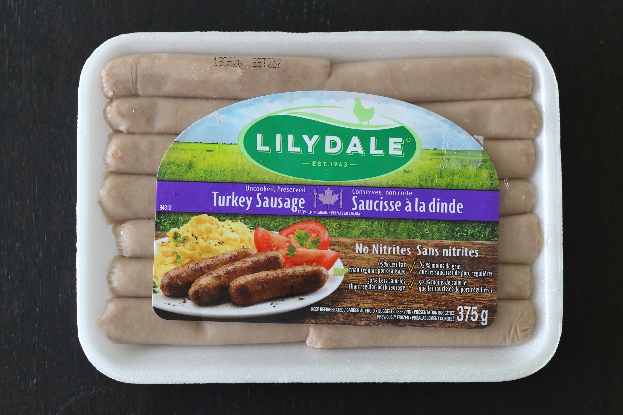 Lilydale Breakfast Turkey Sausage - 65% less fat and 50% less calories than regular pork breakfast sausages.