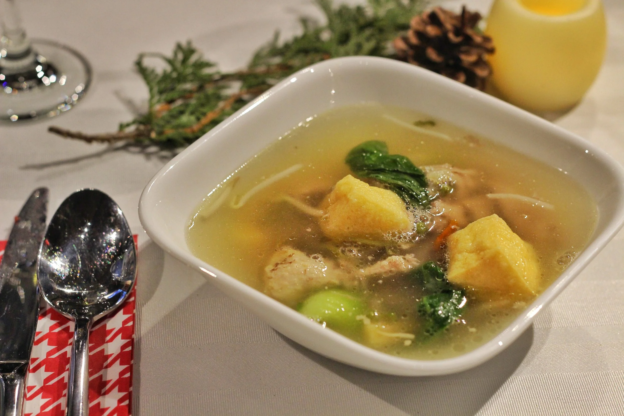King Cole Farms Duck Soup - Braised Duck, Taro, Vermicelli, Baby Bok Choy