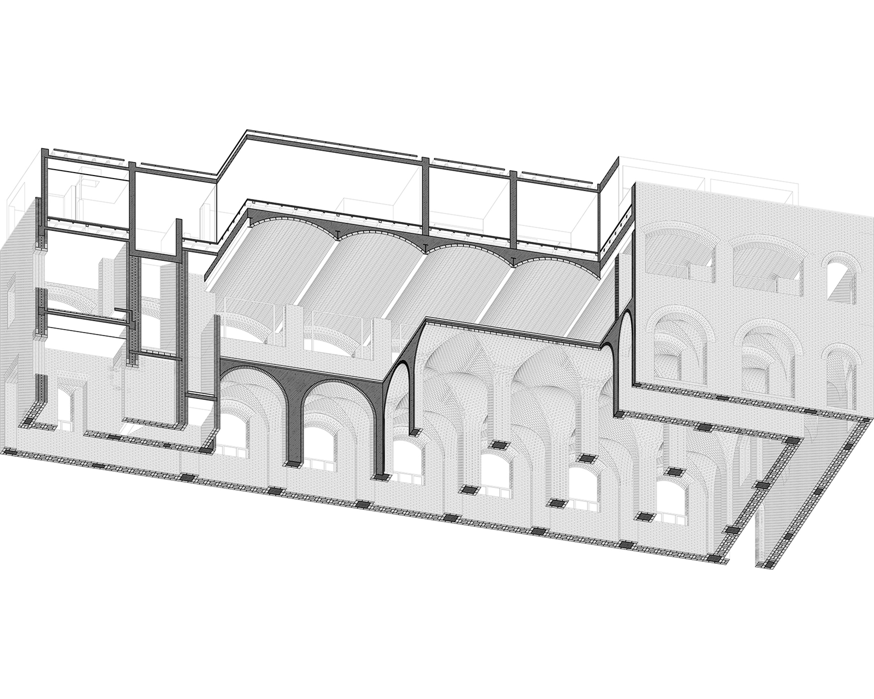 主体建筑剖轴侧  Sectional-axonof the main building.jpg