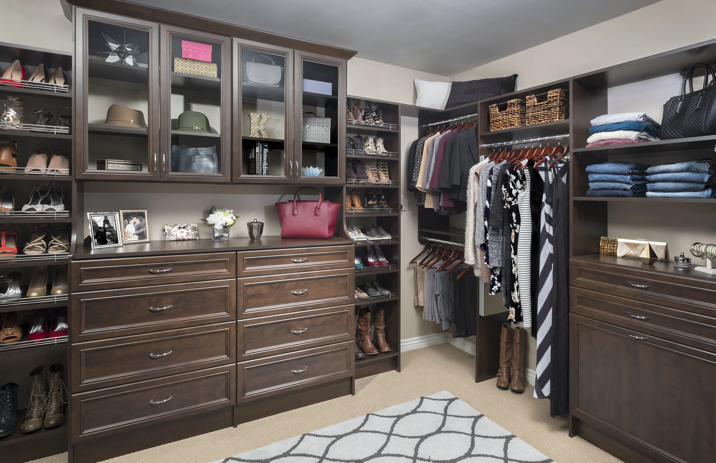 Glass doors are the perfect way to showcase special items while keeping them safe and protected.