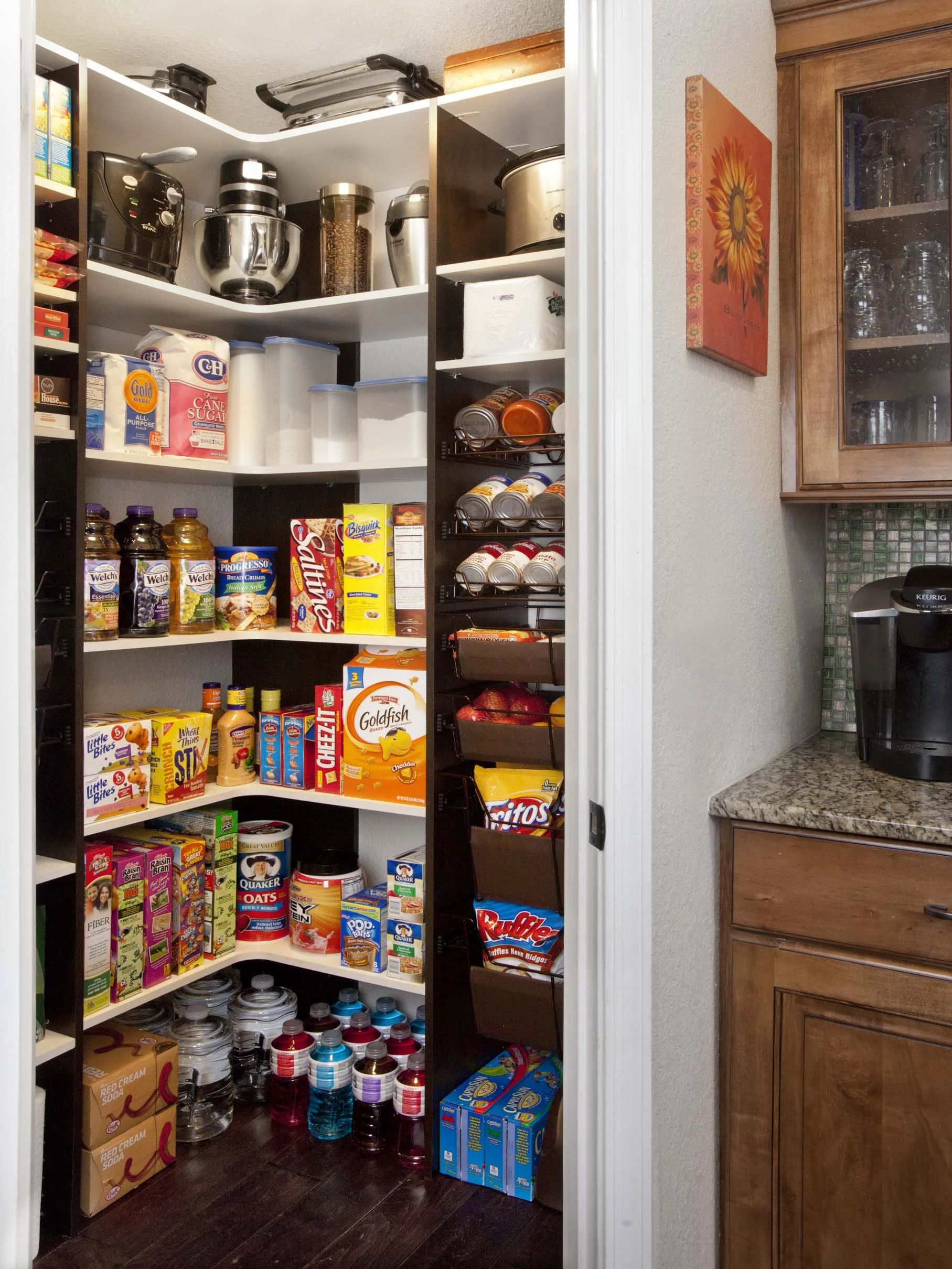 White Corner Shelf Pantry with Chocolate Pear Side Panels-Eric 2012.jpg