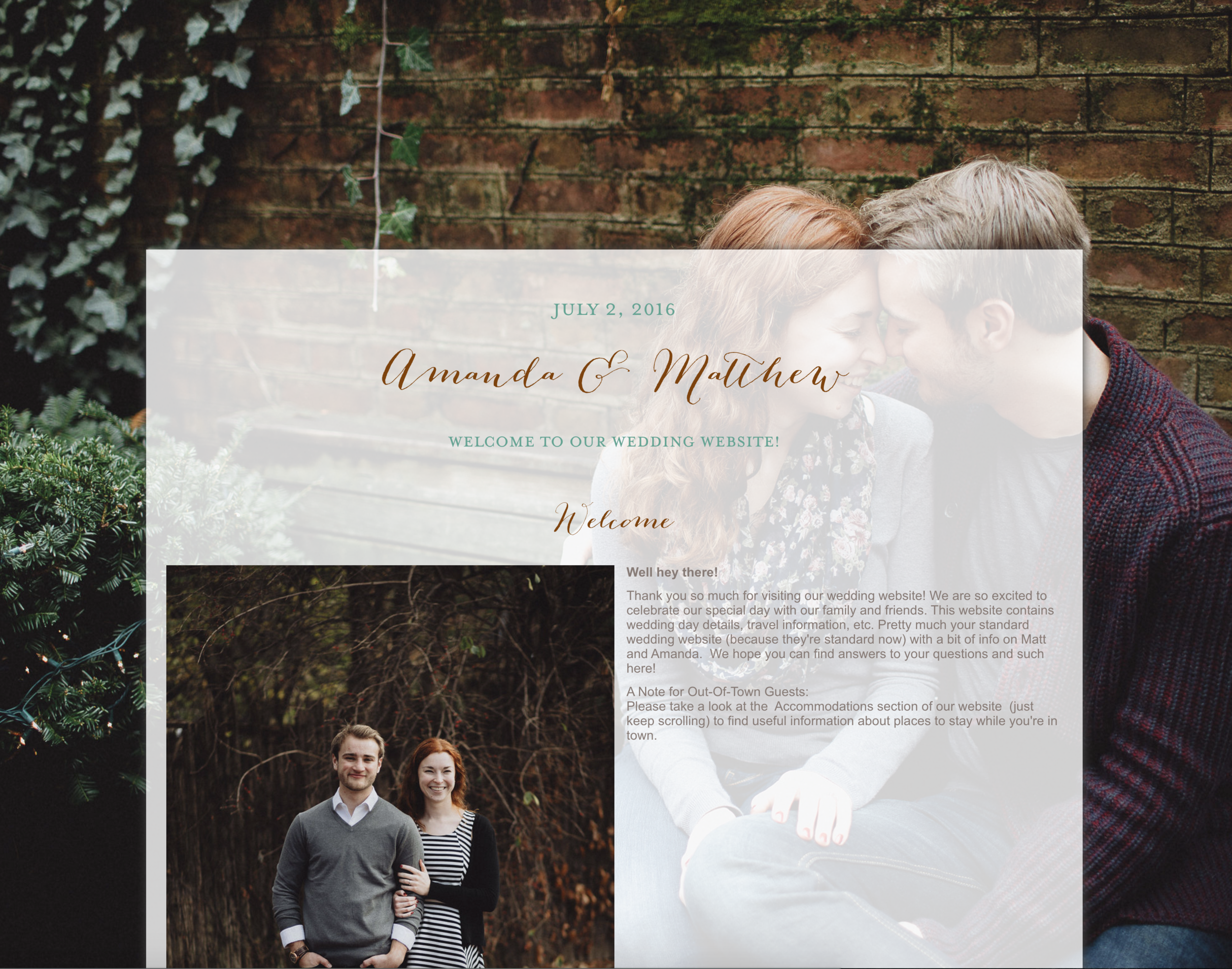 Wedding Website, Cleveland Wedding Photographer Matt Erickson Photography